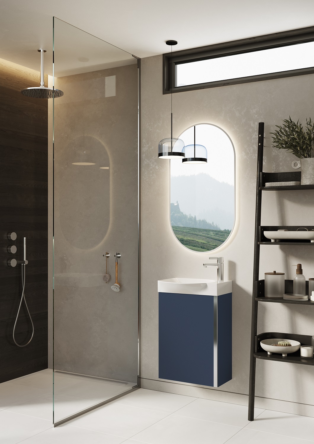 Elita Summer umywalka z szafką 45,2 cm navy blue matt RE020450147030