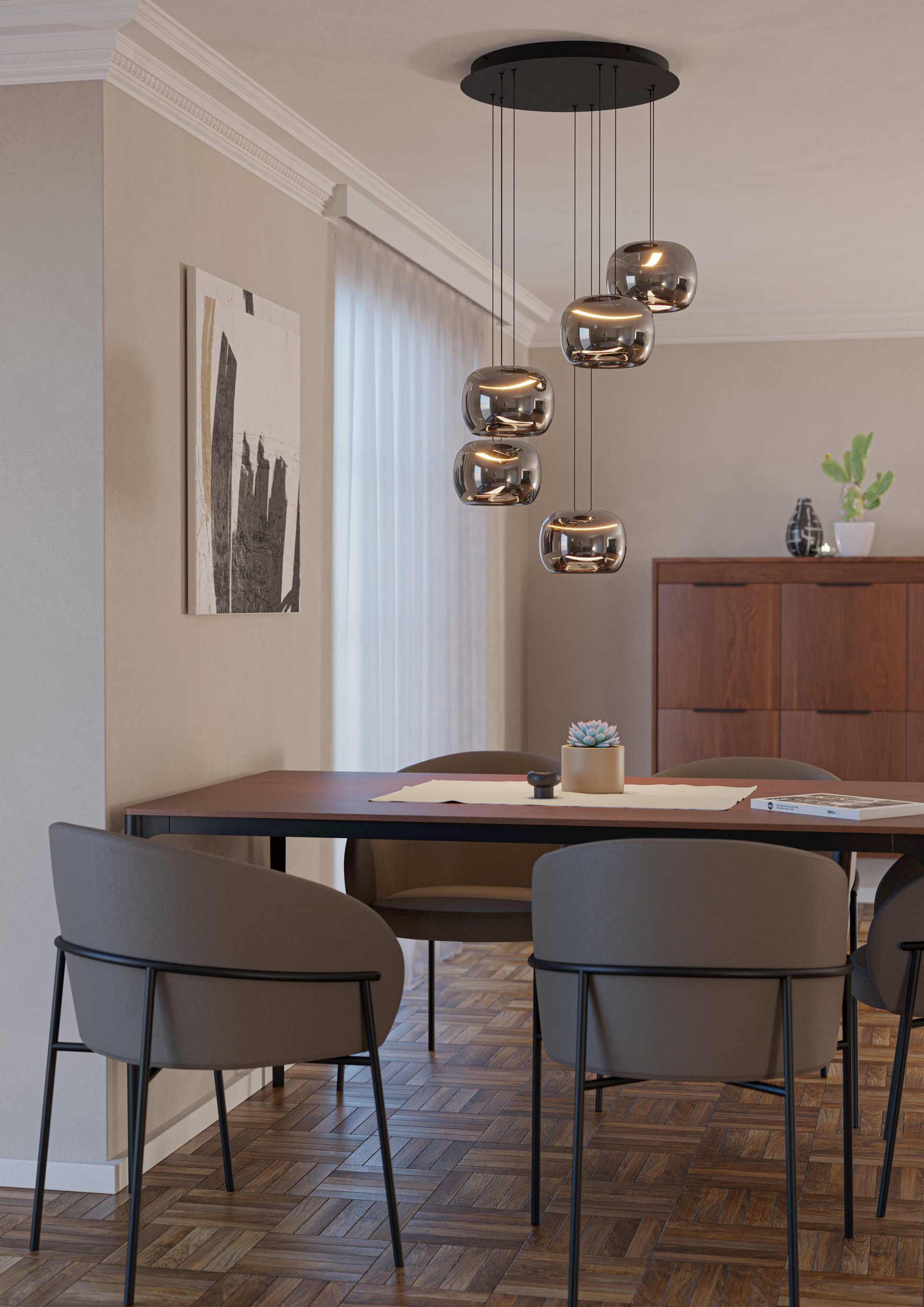 Eglo Hortunas lampa wisząca 5x10 W czarna 390434