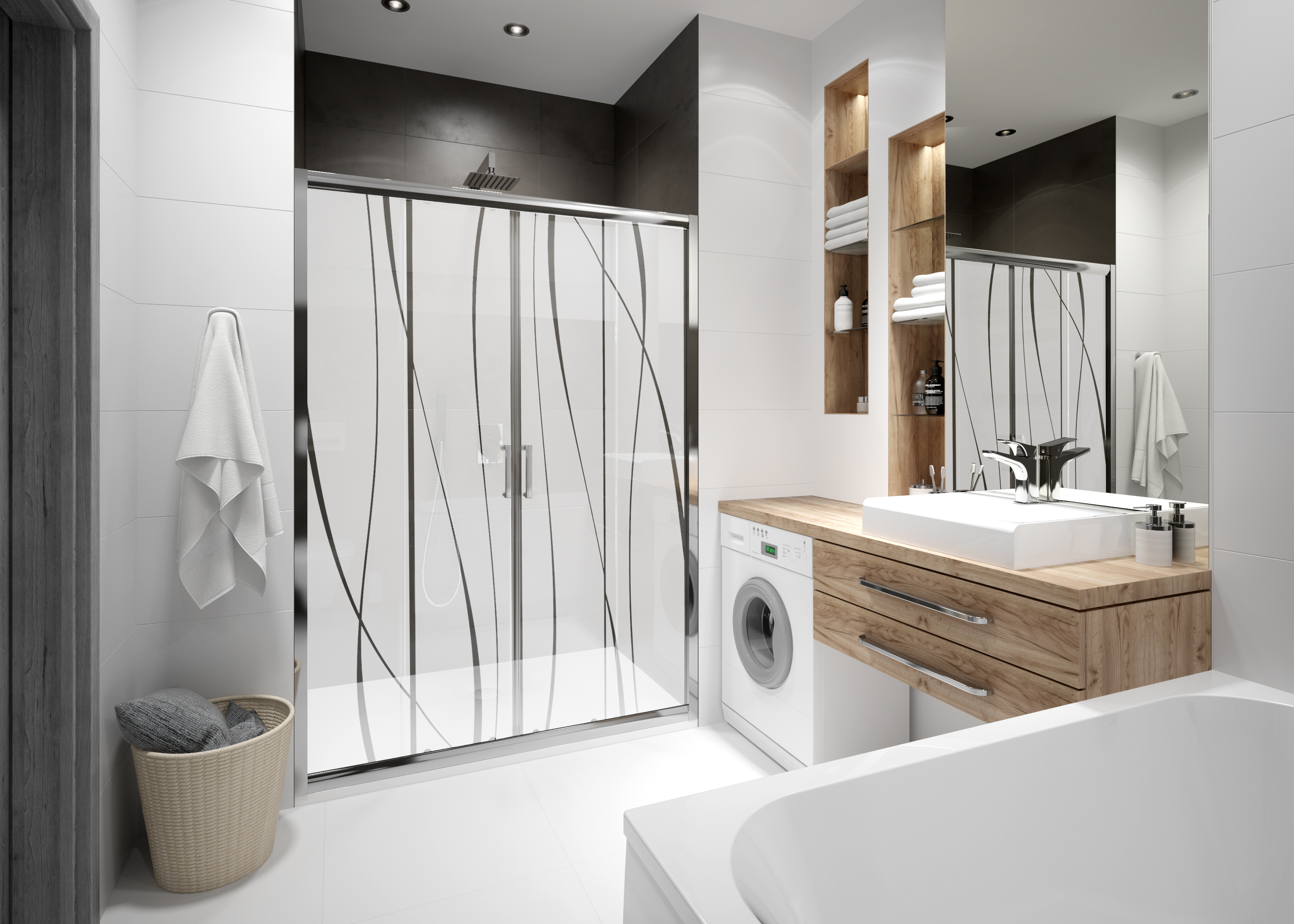 Sanplast TX drzwi prysznicowe z profilem 140 cm rozsuwane srebrny połysk/szkło ze wzorem 600-271-1240-38-231