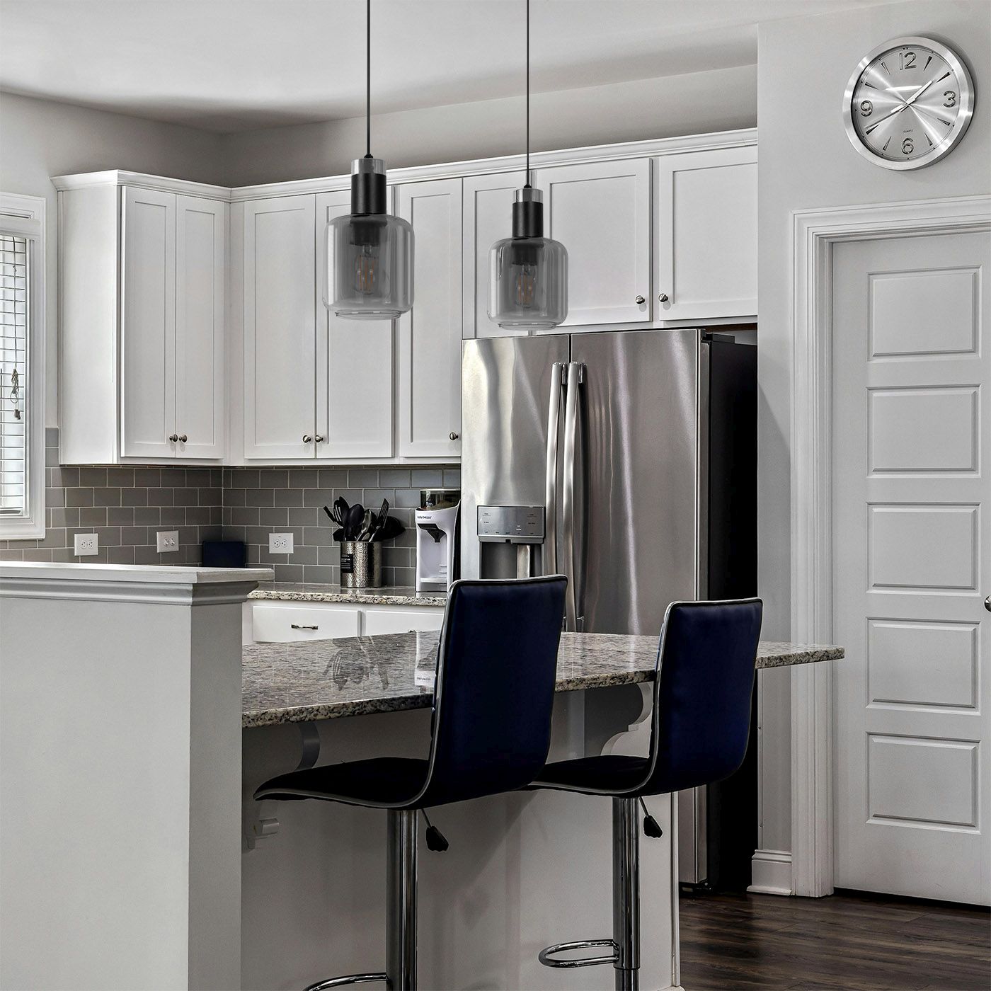 Kaja Denis lampa wisząca 2x15 W czarna-grafitowa K-5261