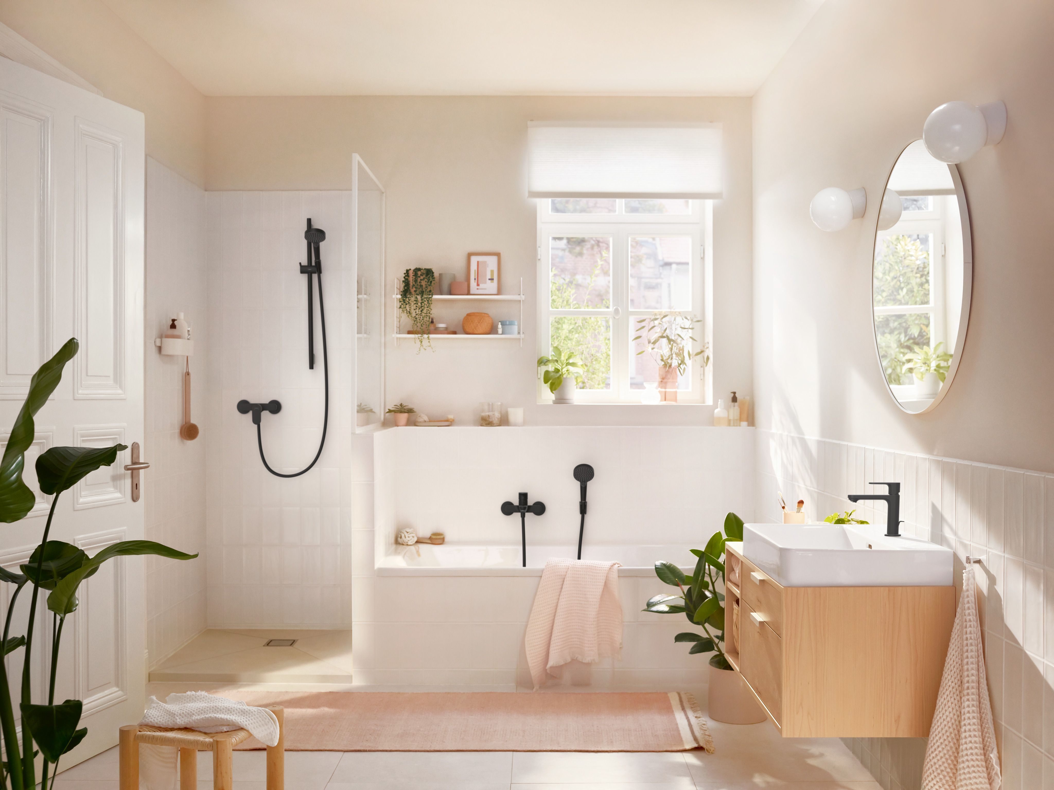 Hansgrohe Rebris S bateria umywalkowa stojąca czarny mat 72588670