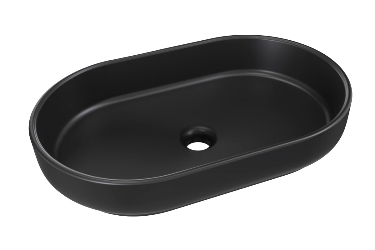 Comad River 2 umywalka 55x35 cm owalna nablatowa czarny mat RIVER 2 BLACK MATT UN 55 ( E-6594 )