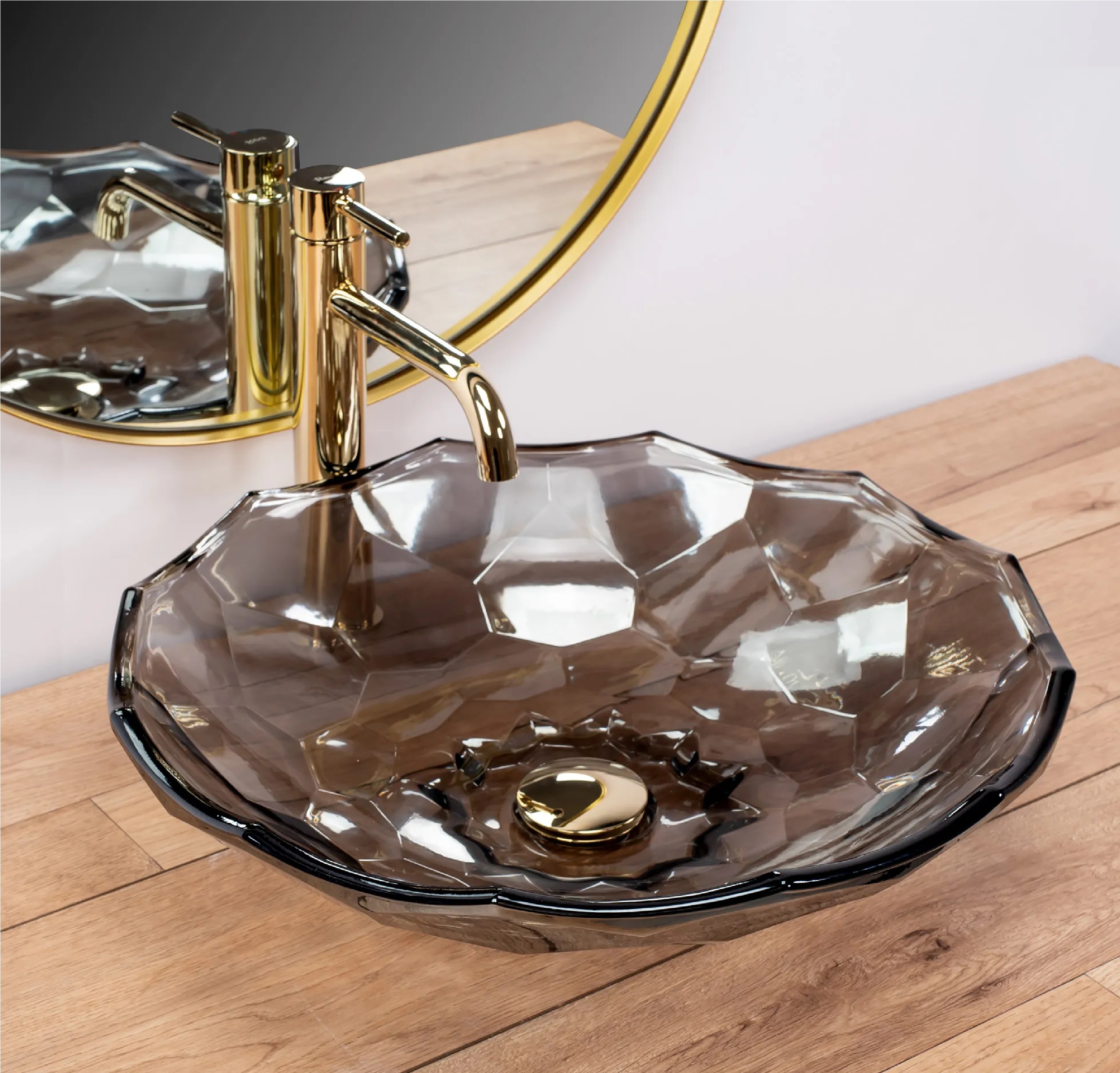 Rea Arctic Black umywalka 45x45 cm nablatowa okrągła czarna REA-U5068