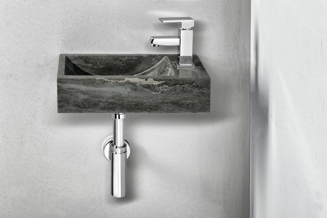 Sapho Blok umywalka 40x22 cm ścienna prostokątna antracyt 2401-28