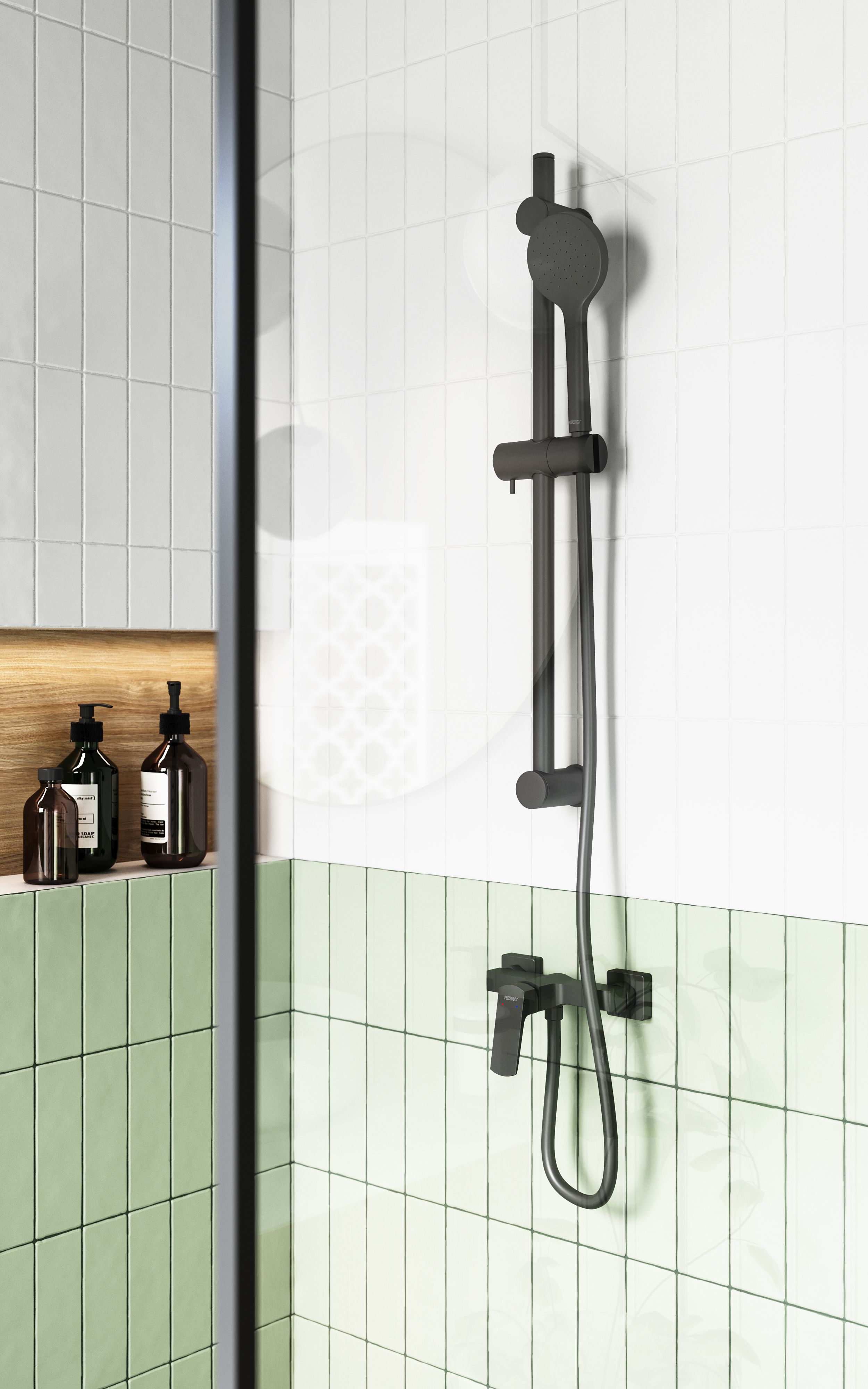 Ferro Vitto VerdeLine bateria prysznicowa ścienna czarny mat BVI7VLBL - Wysyłka w 24h