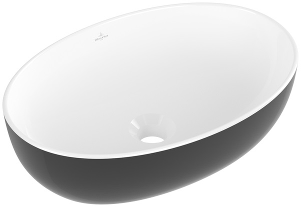 Villeroy & Boch Artis umywalka 48x32,5 cm owalna nablatowa Coal Black 438848BCT8