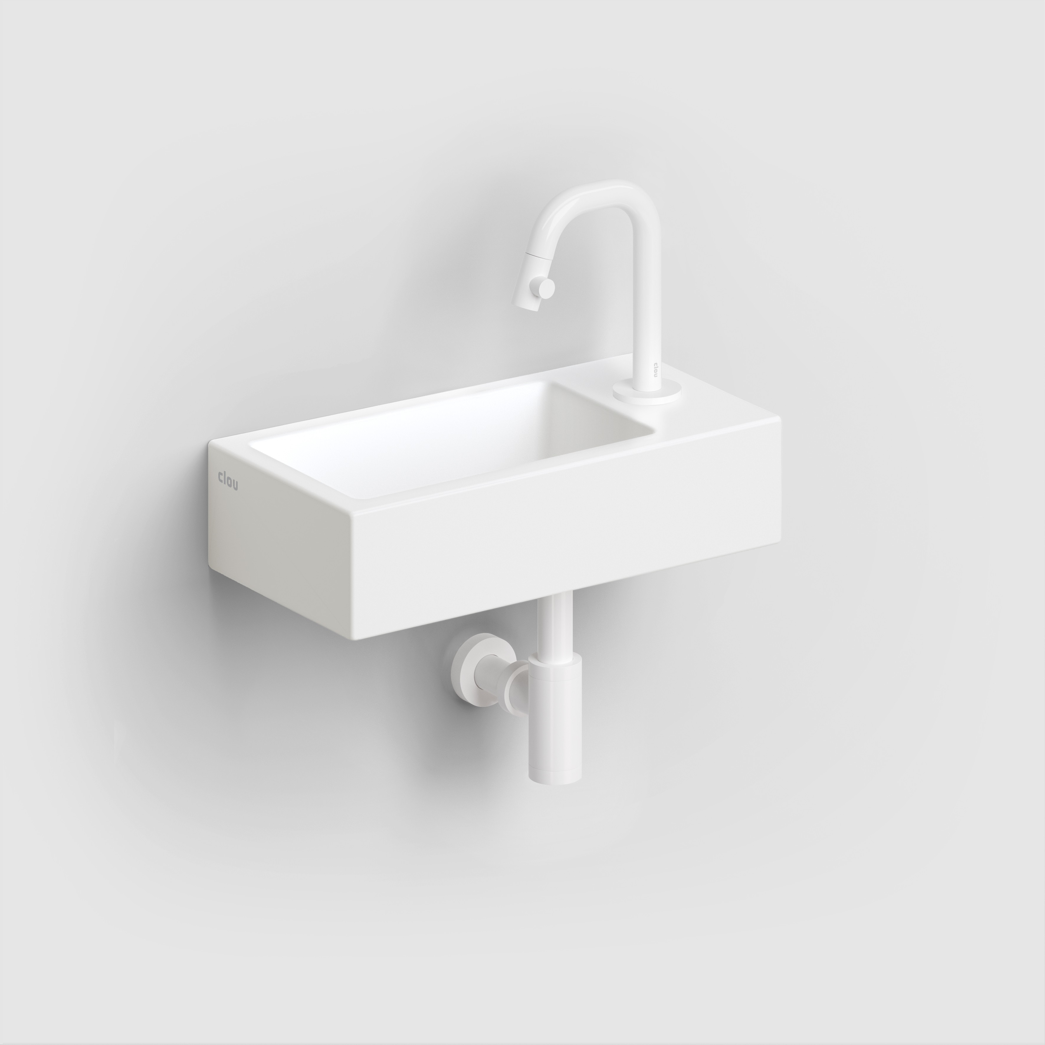 Clou Flush umywalka 36x18 cm prostokątna ścienna-nablatowa biała CL/03.02030