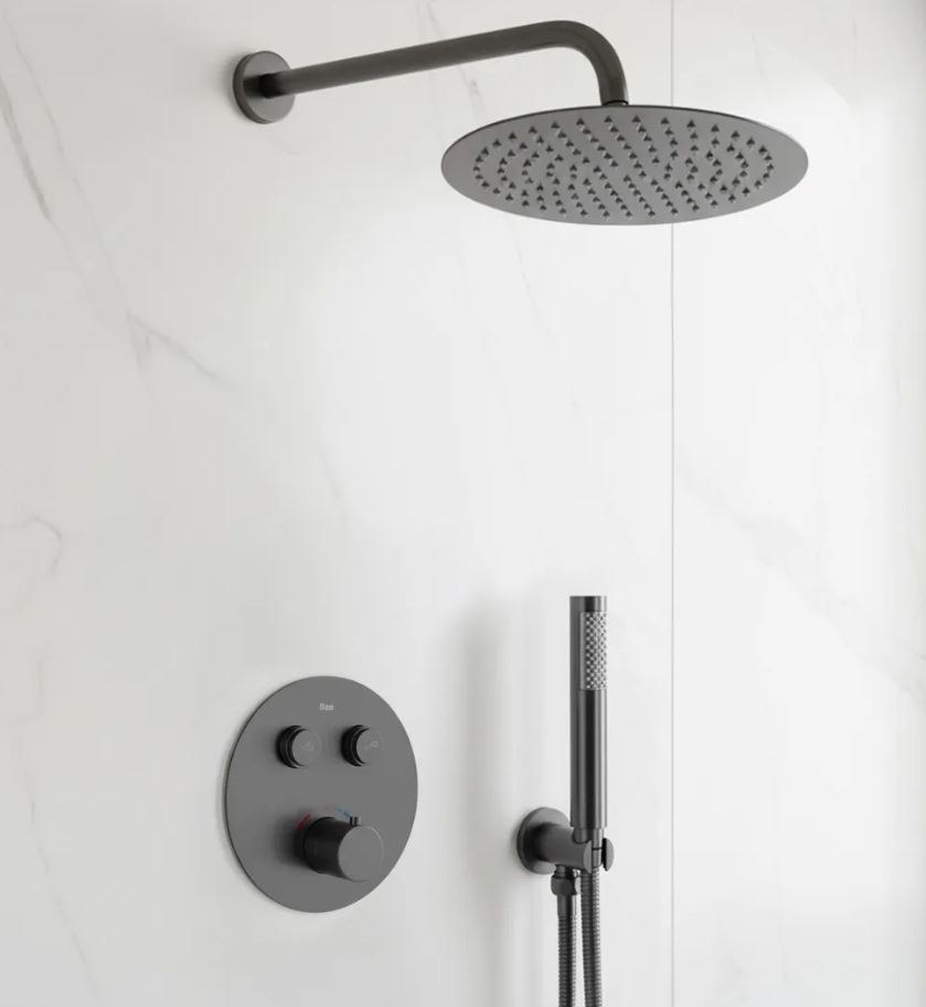 Rea Lungo zestaw prysznicowy podtynkowy termostatyczny tytan REA-P6385