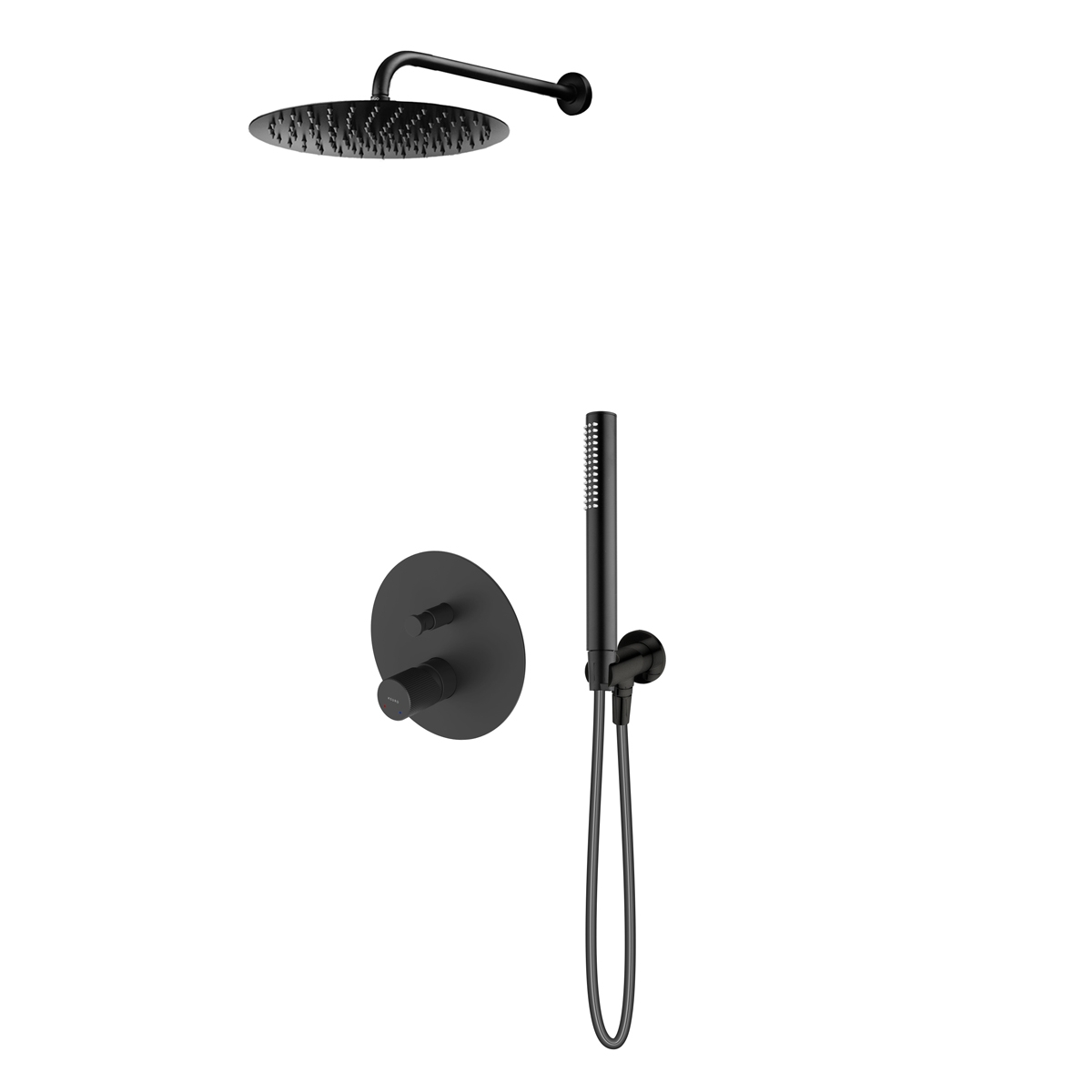 Zestaw Ksuro 02 bateria wannowo-prysznicowa podtynkowa z kompletem prysznicowym Oltens czarny mat (13006030, 37000300, 39400300, 37102300, ... - 