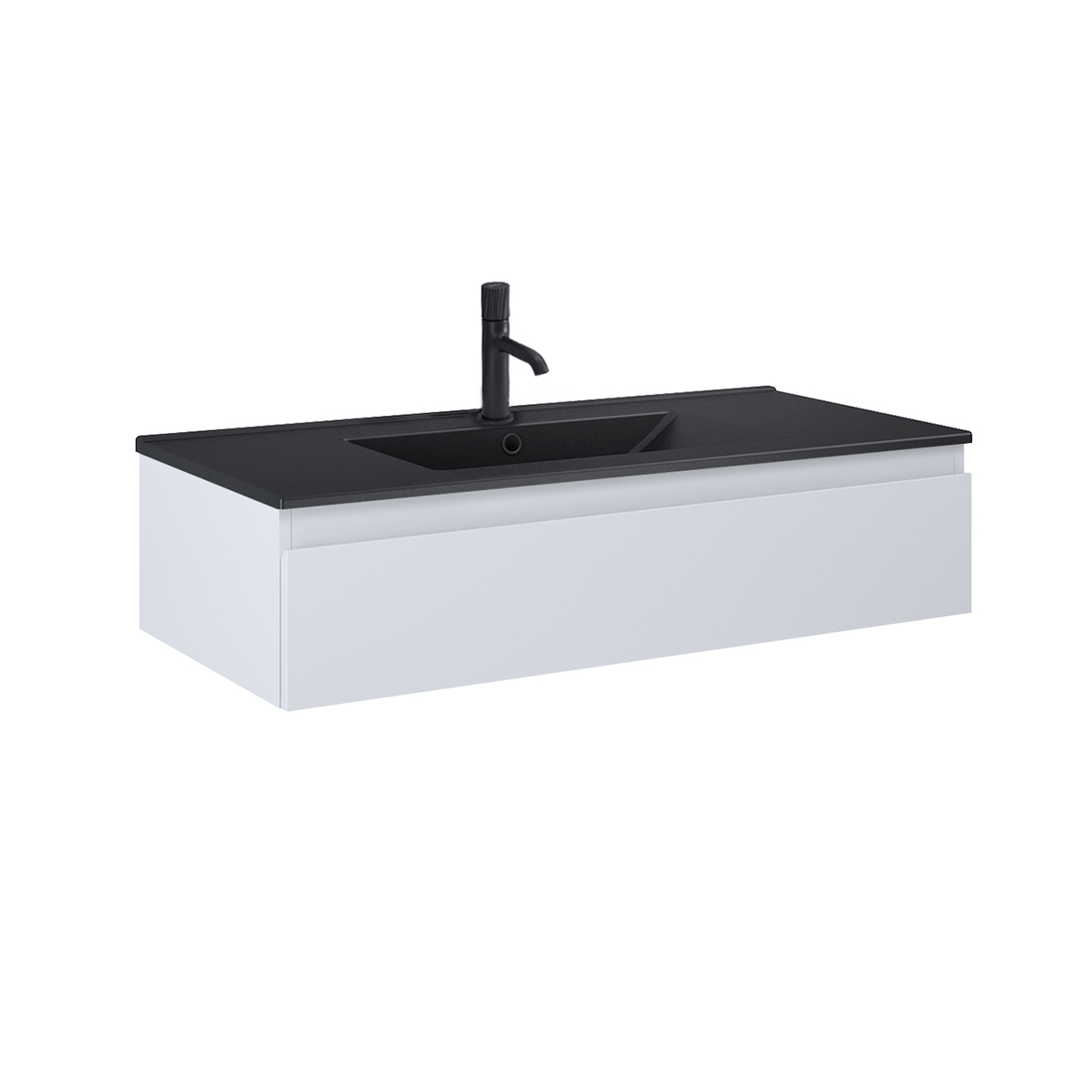 Oltens Vernal umywalka z szafką 100 cm czarny mat/szary mat 68009700 - Wysyłka w 24h