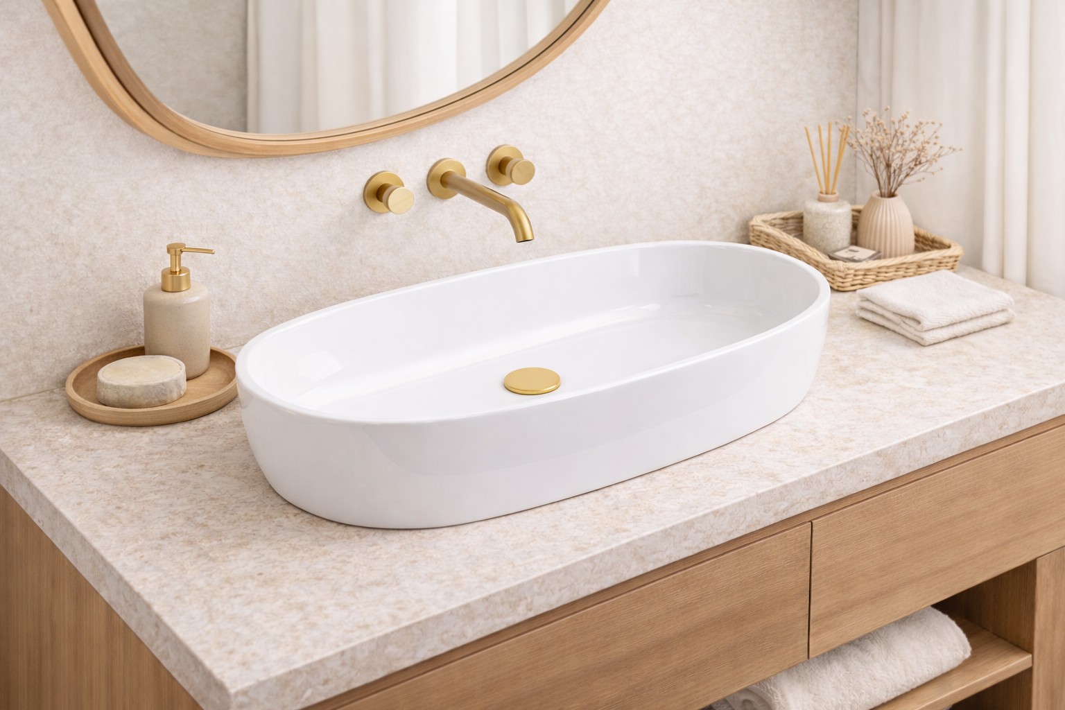 Ruvetti Ariela umywalka 59,4x27 cm owalna nablatowa biała DOL_AR5927