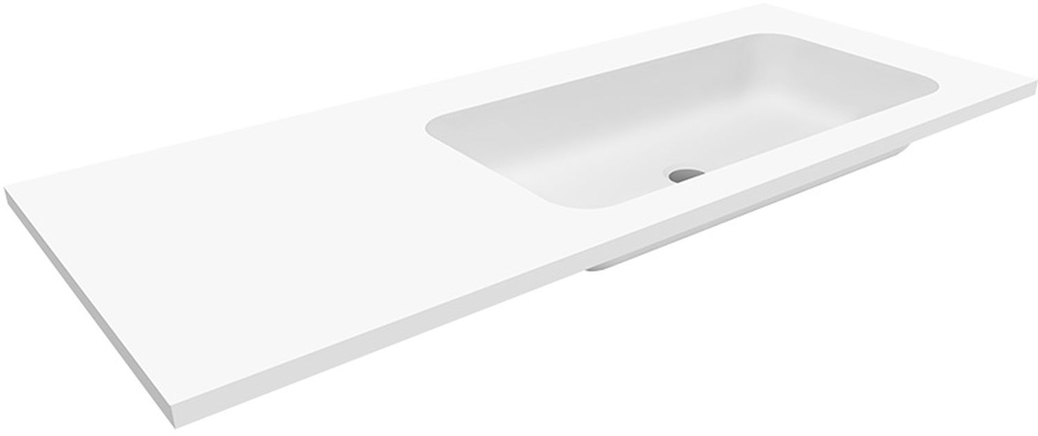 Cristalstone Linea Simpla umywalka 110x45 cm wpuszczana prostokątna biały U1100-MBPOT/CR/BO