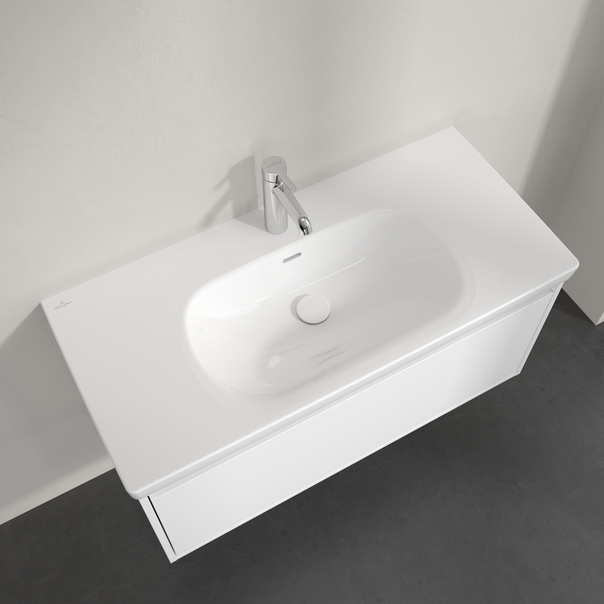 Villeroy & Boch Skyla umywalka 100x46 cm prostokątna meblowa Weiss Alpin 5A51A501