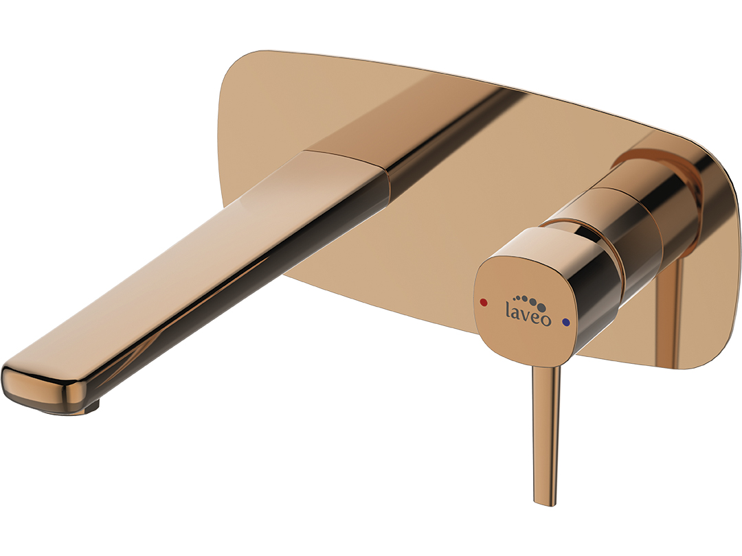 Laveo Pola bateria umywalkowa podtynkowa różowe złoto BAP822P