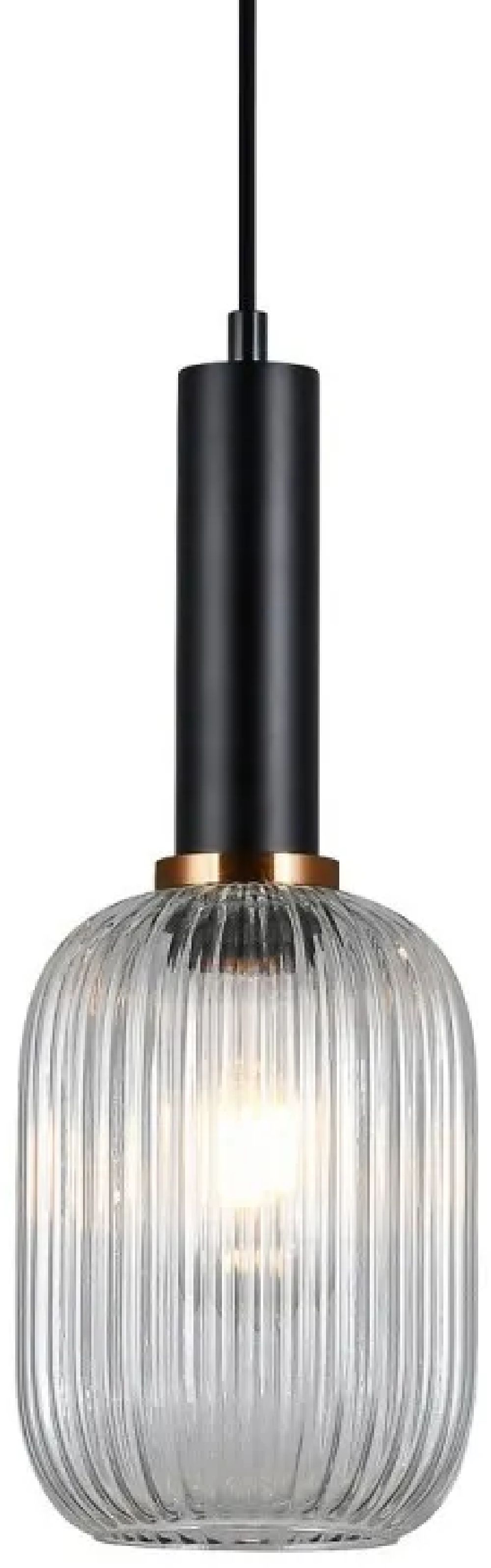 Italux Antiola lampa wisząca 1x40 W czarna PND-5588-1M-BK+CL