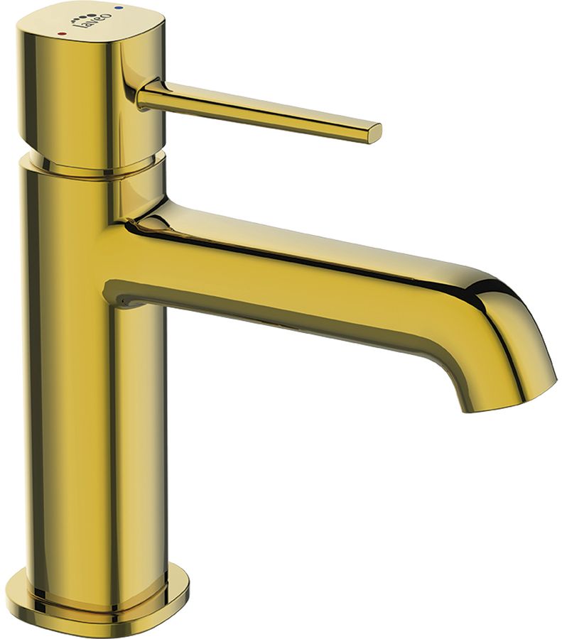 Laveo Pola bateria umywalkowa stojąca złoty połysk BAPG22D