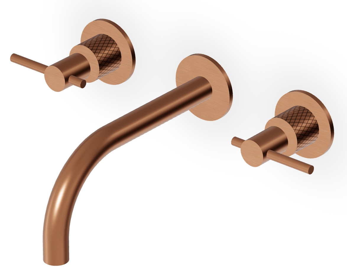 Zucchetti Helm bateria umywalkowa podtynkowa miedź szczotkowana/radełkowanie ukośne ZHL760.XP91G3