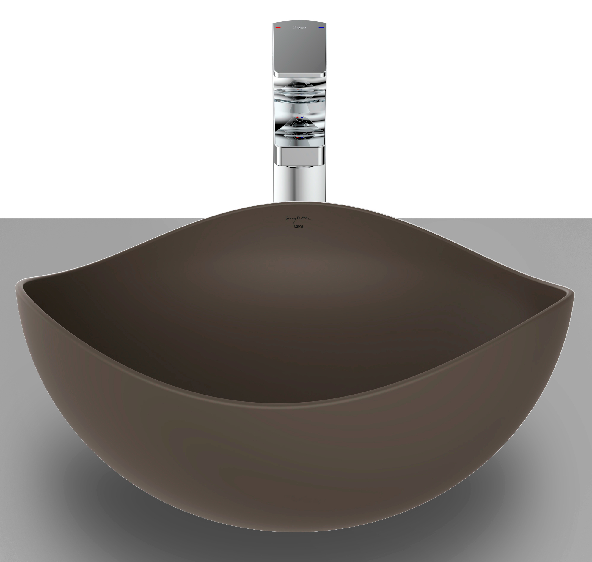 Roca Ohtake umywalka 38x38 cm nablatowa brąz/beż A327A15660