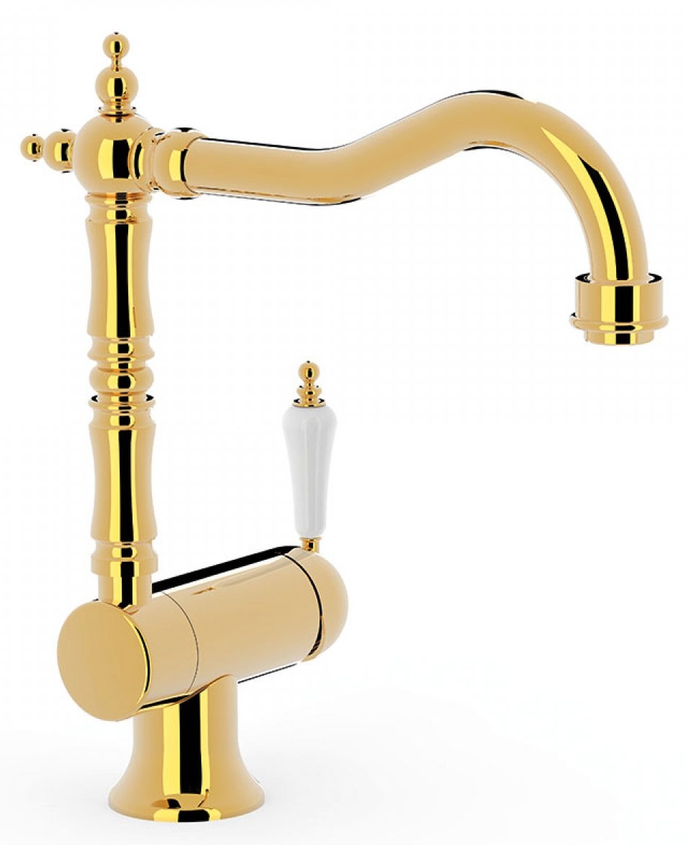 Tres Abatible bateria umywalkowa stojąca wysoka złoty połysk 242.334.01.OR