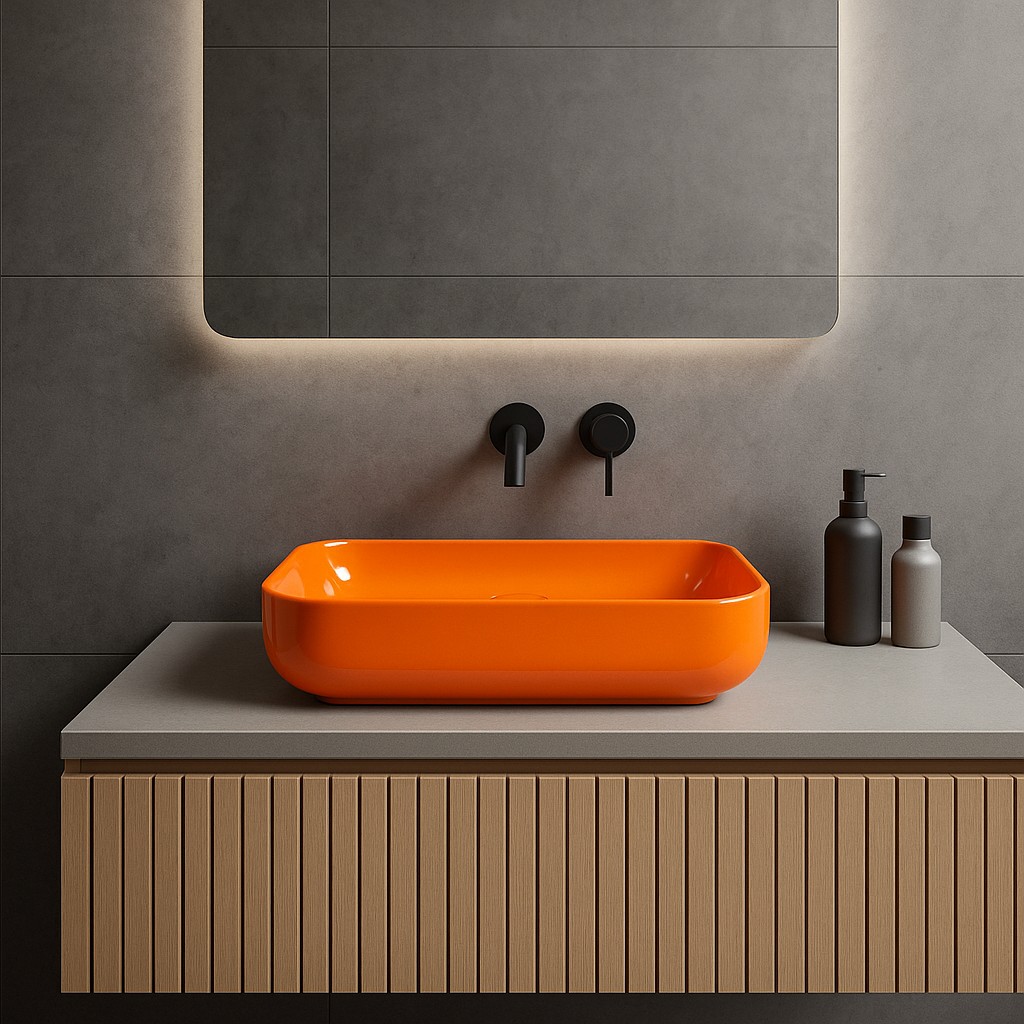 Vilarte by Dura Orfe umywalka 60x40 cm prostokątna nablatowa 5851PT