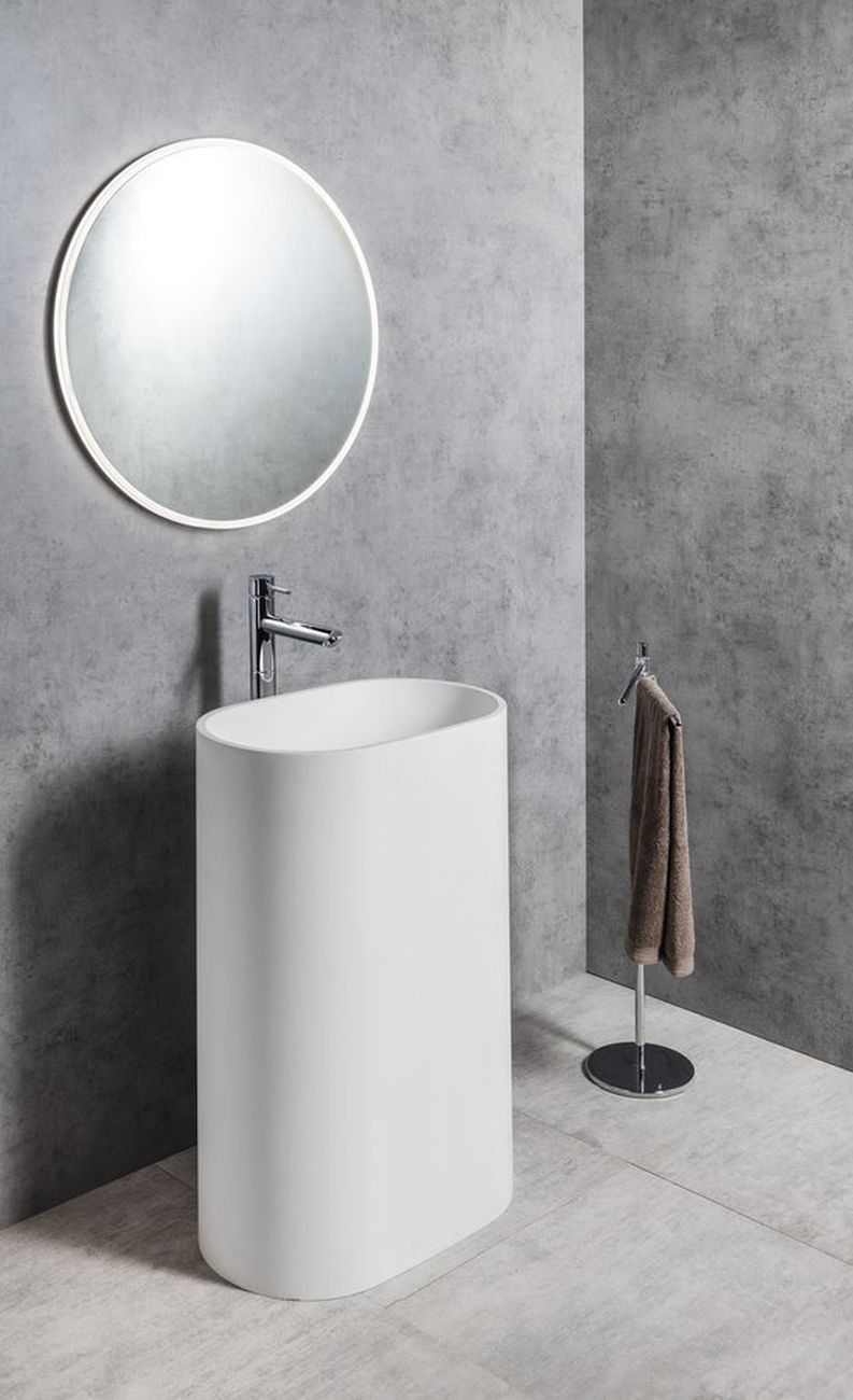 Sapho Treva umywalka 56,5x36,2x85 cm wolnostojąca owalna biały mat TR565