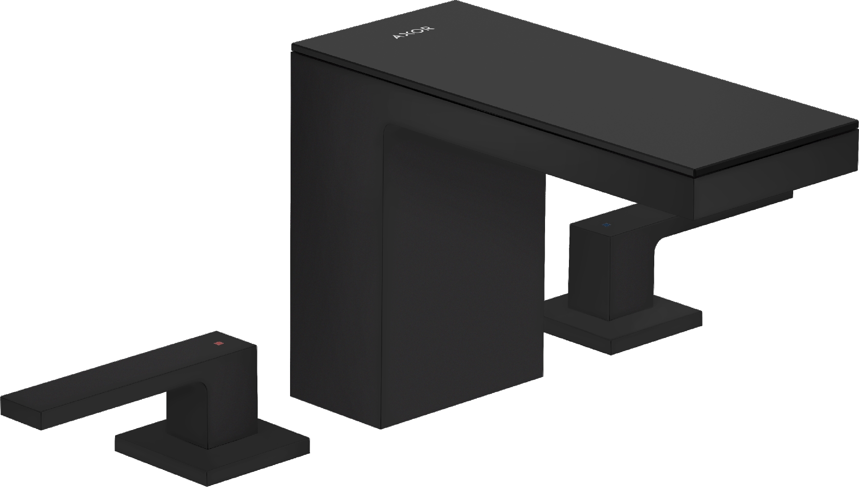 Axor MyEdition EcoSmart bateria umywalkowa stojąca 3-otworowa czarny mat/czarne szkło 47070670