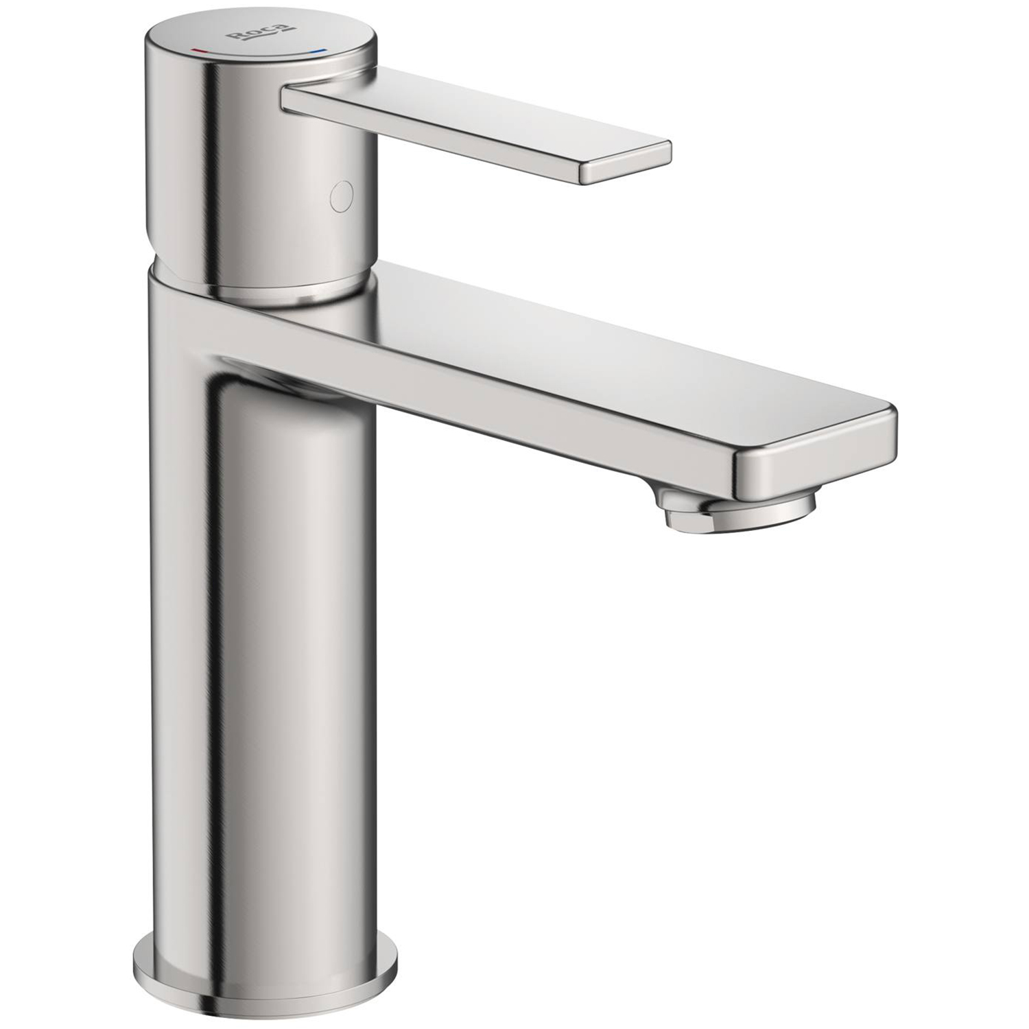 Roca Targa bateria umywalkowa stojąca stal inox A5A325FSM0