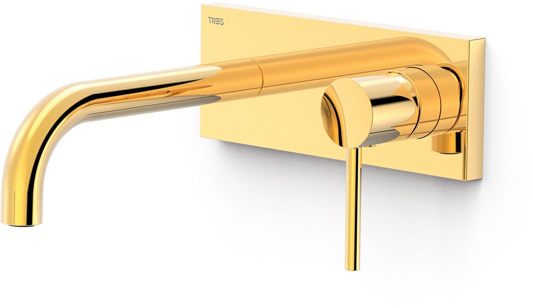 Tres Study-Tres bateria umywalkowa podtynkowa 24-K złoto 26230031OR