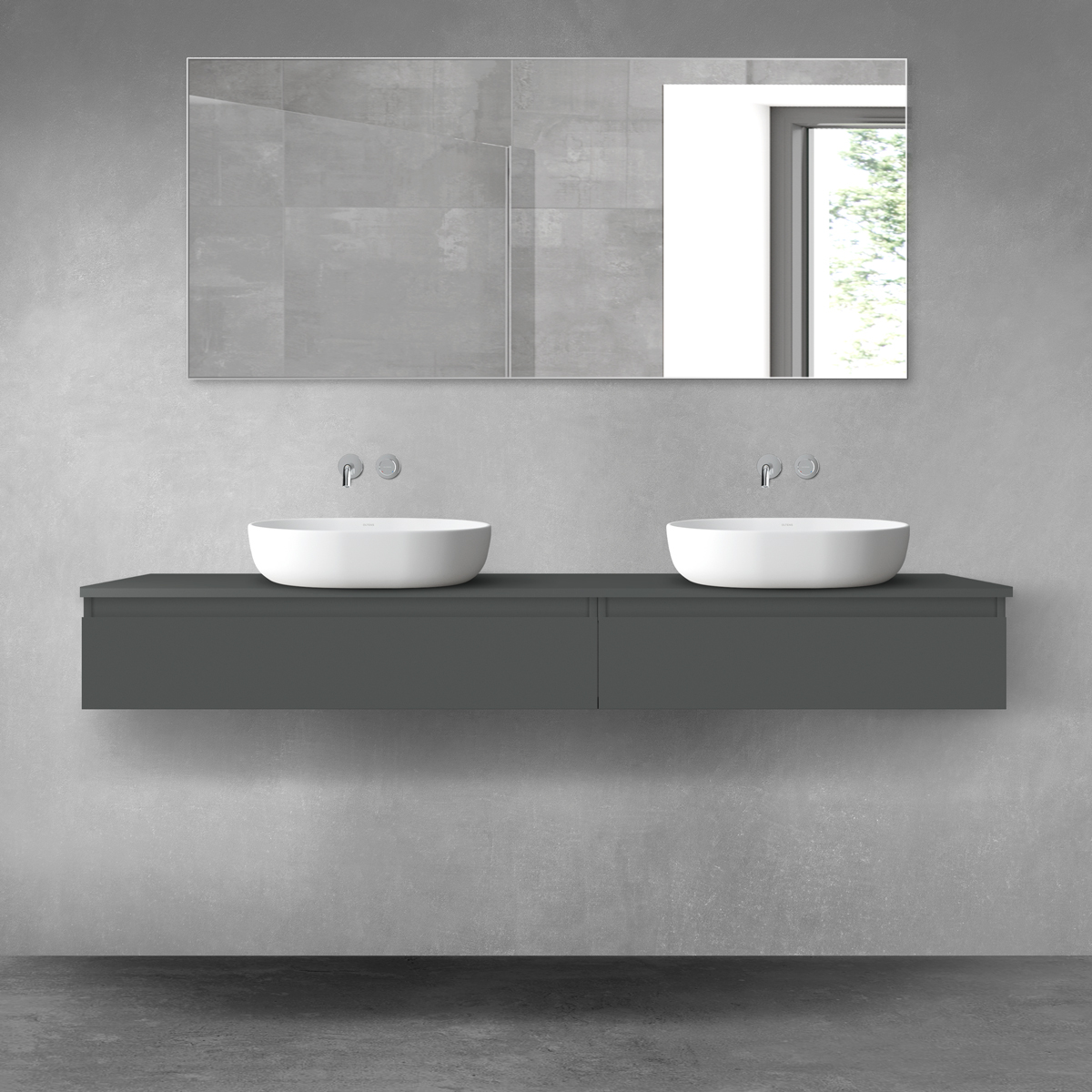 Oltens Vernal zestaw mebli łazienkowych 180 cm z blatem grafit mat 68555400 - Wysyłka w 24h