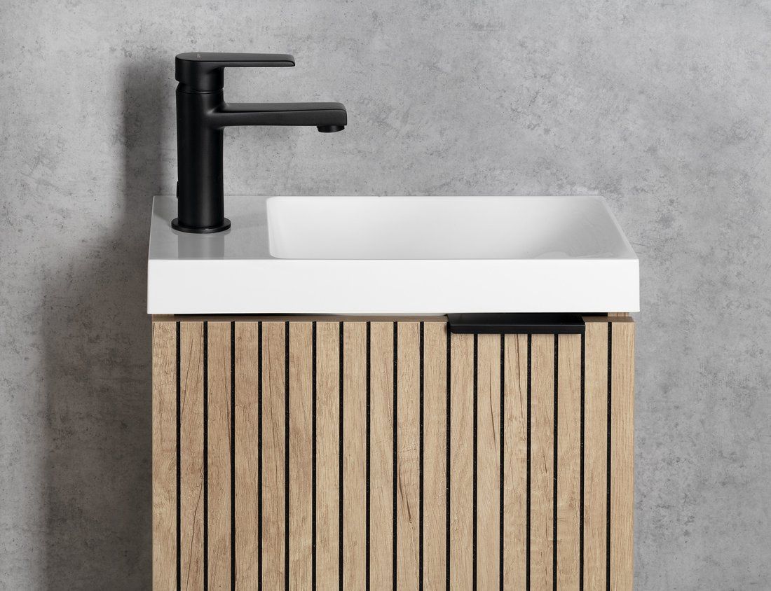 Sapho Kai bateria umywalkowa stojąca czarny mat KA02/15