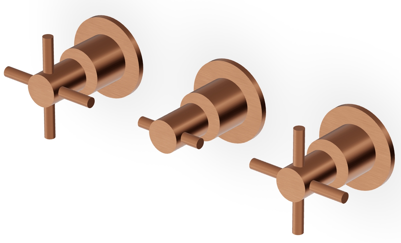 Zucchetti Helm bateria umywalkowa podtynkowa miedź szczotkowana ZHM695.XP91