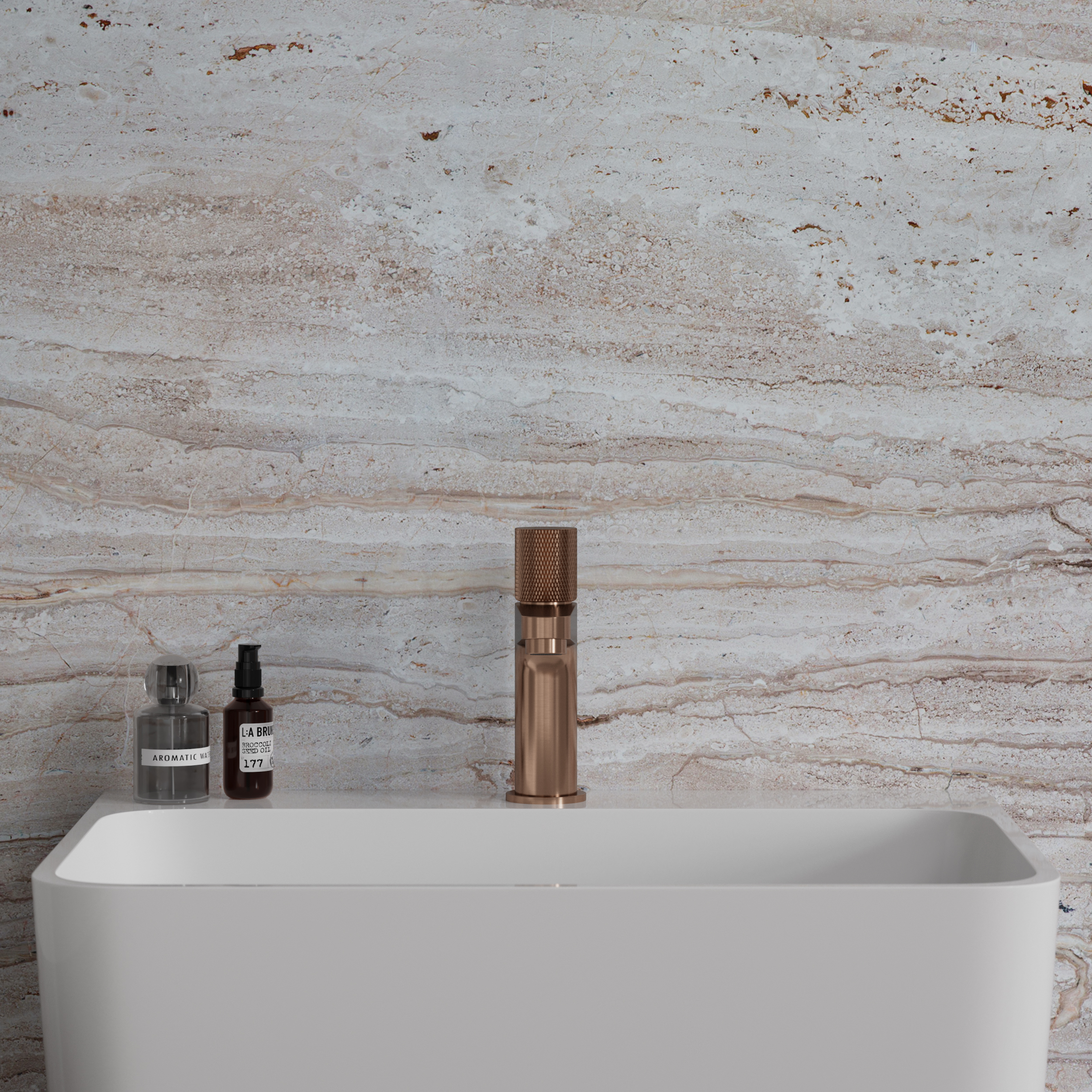 Omnires Contour bateria umywalkowa stojąca miedź szczotkowana CT8010CPB - Wysyłka w 24h