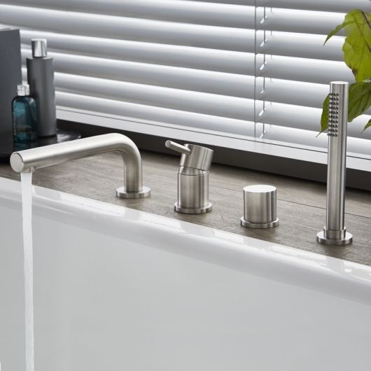 Herzbach Design iX bateria nawannowa 4-otworowa stal szczotkowana 17.132500.1.09 - Wysyłka w 24h