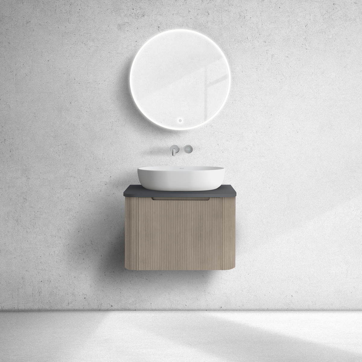 Oltens Hamnes szafka 60 cm podumywalkowa wisząca z blatem dąb/czarny mat 68667060 - Wysyłka w 24h