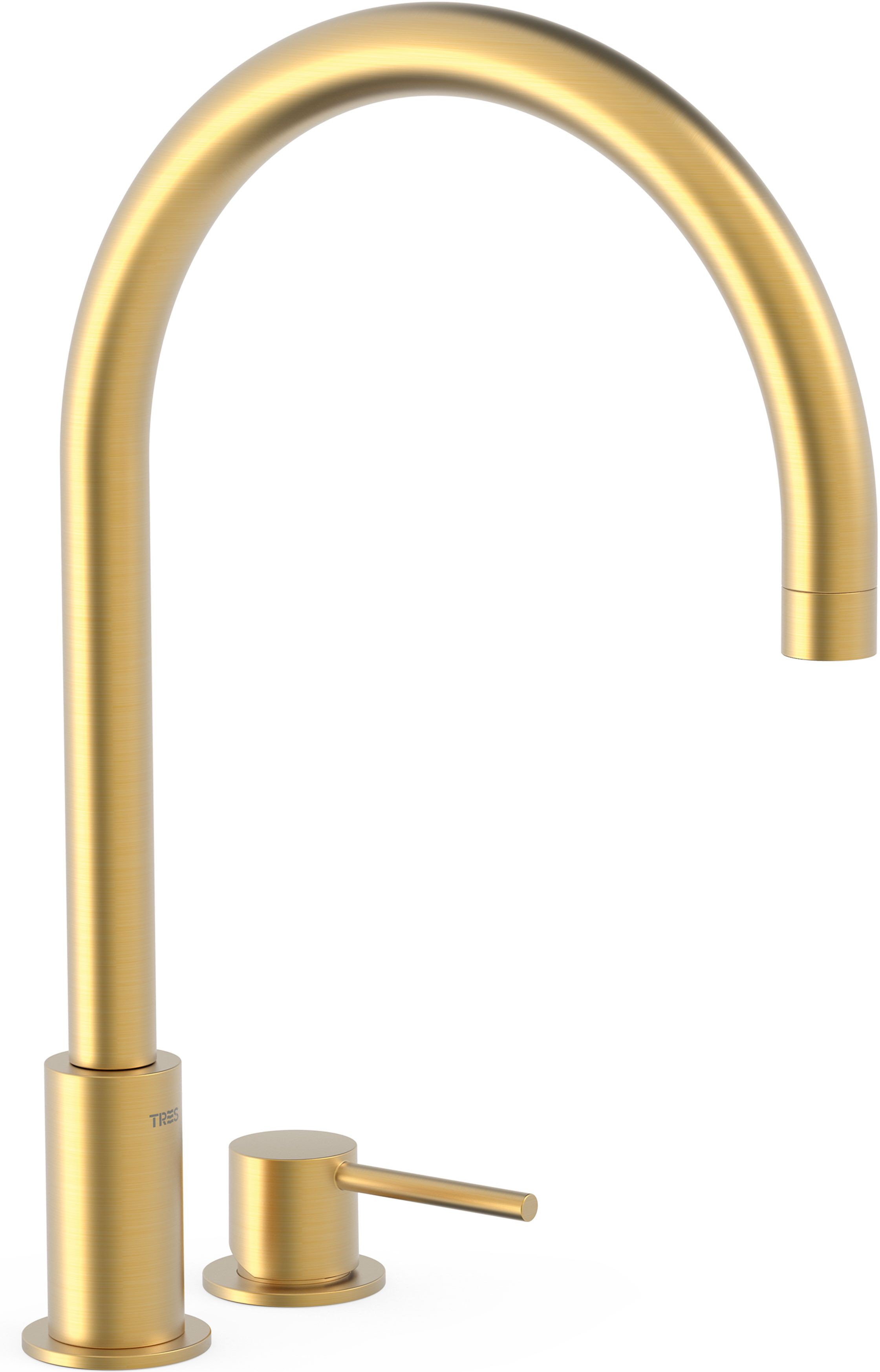 Tres Study Exclusive bateria umywalkowa stojąca 2-otworowa złoto matowe 26110501OM