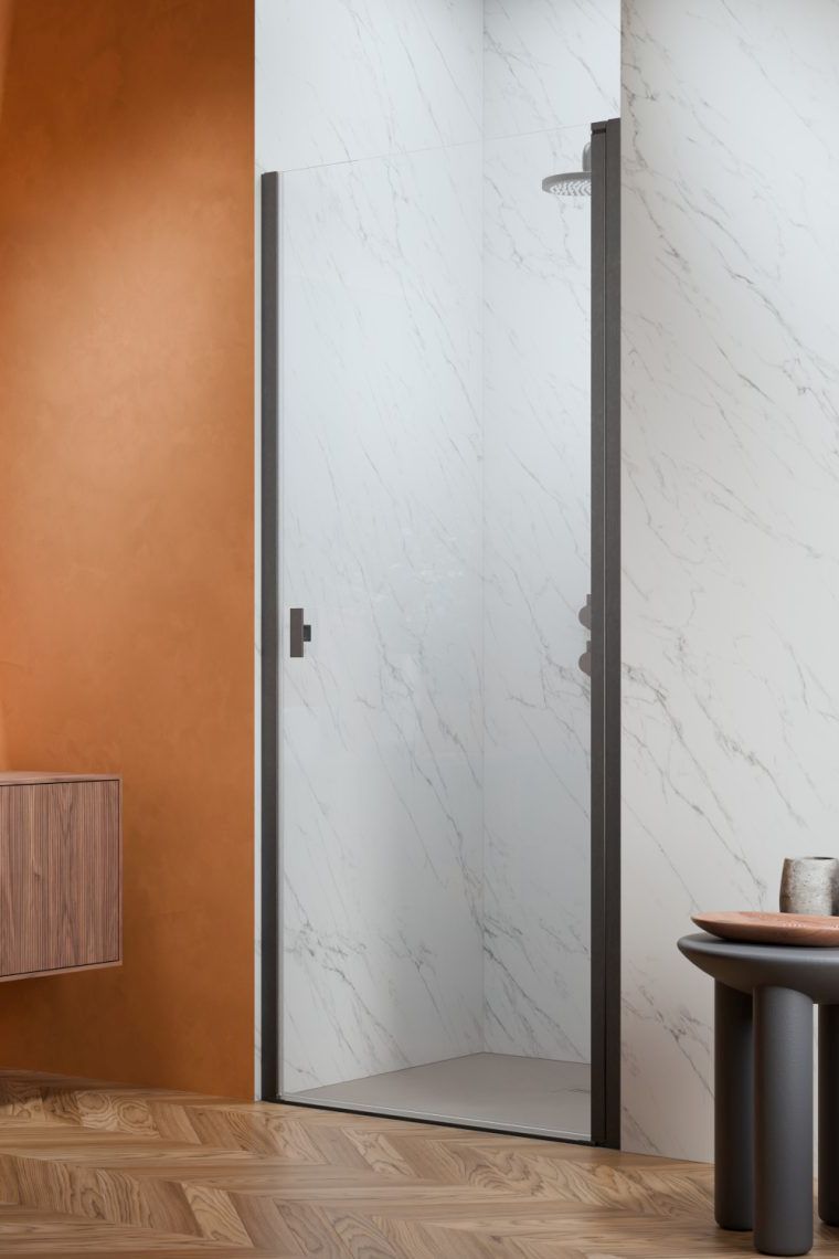 Radaway Nes Brushed GunMetal DWJ I drzwi prysznicowe 70 cm uchylne gunmetal szczotkowany/szkło przezroczyste 10026070-92-01R