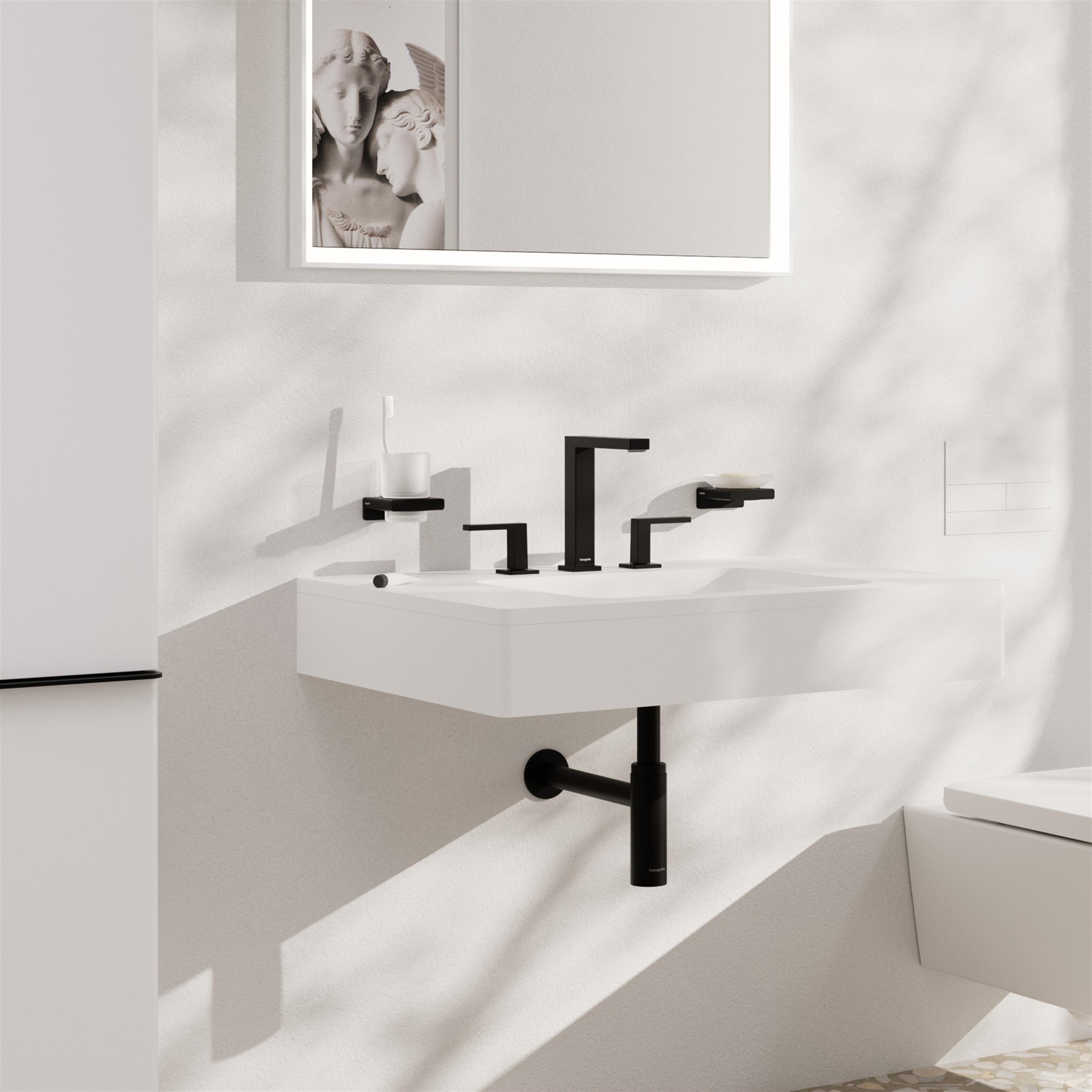 Hansgrohe Tecturis E bateria umywalkowa stojąca czarna 73030670