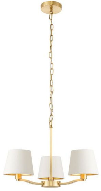 Endon Harvey lampa wisząca 3x40W złota/biała 67735