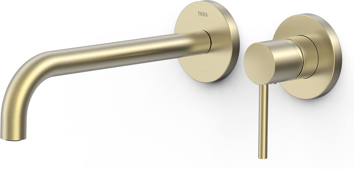 Tres Study bateria umywalkowa podtynkowa złoty cava 26230022CA