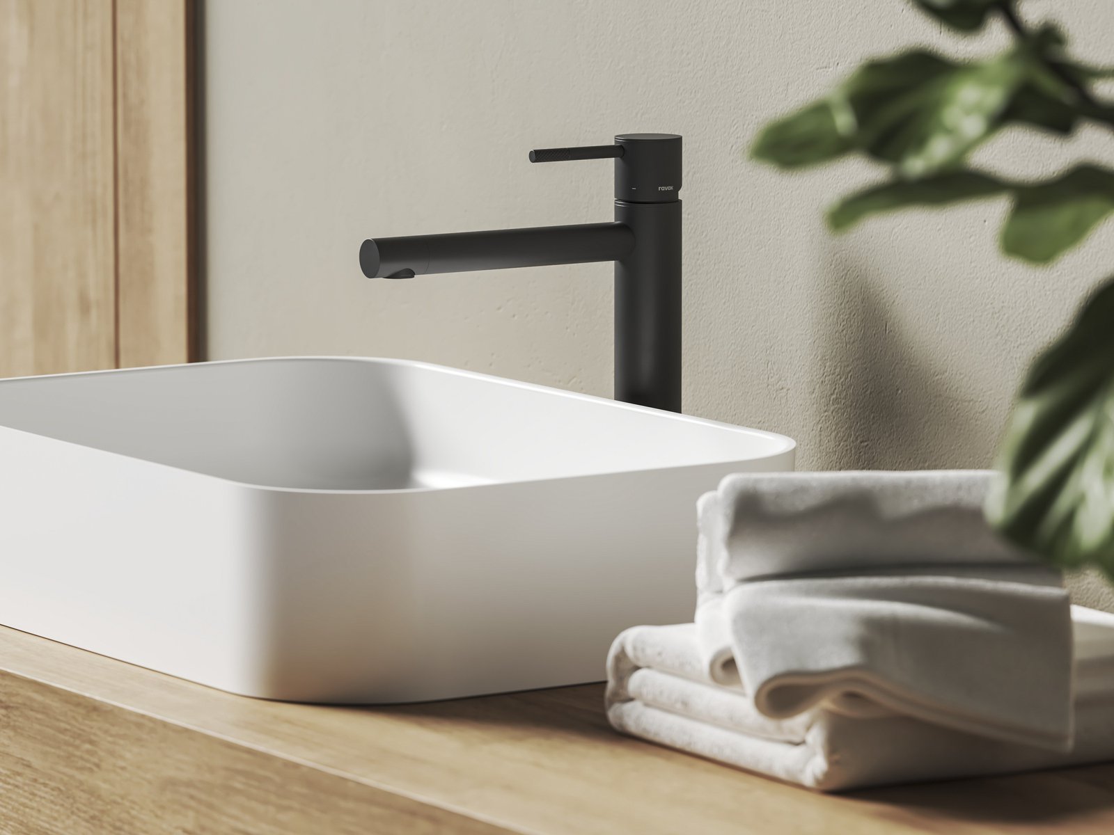 Ravak Nox bateria umywalkowa stojąca czarna X070649