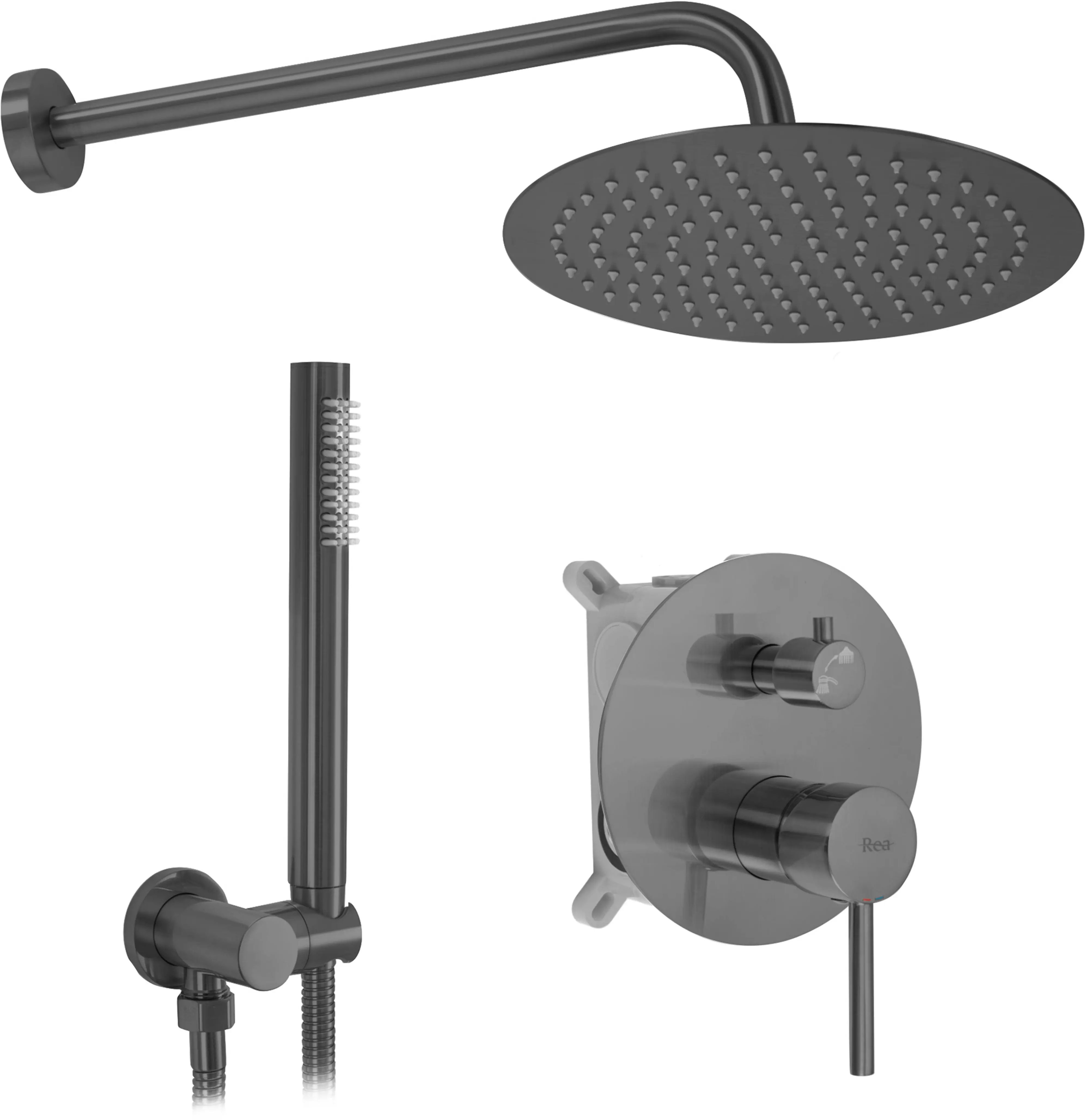 Rea Lungo zestaw prysznicowy podtynkowy tytan REA-P6363