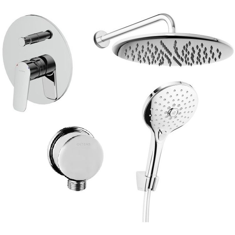 Zestaw Oltens Vernal bateria podtynkowa z deszczownicą 30 cm Sondera i kompletem natryskowym Saxan EasyClick (34104100, 37002100, ... - Wysyłka w 24h