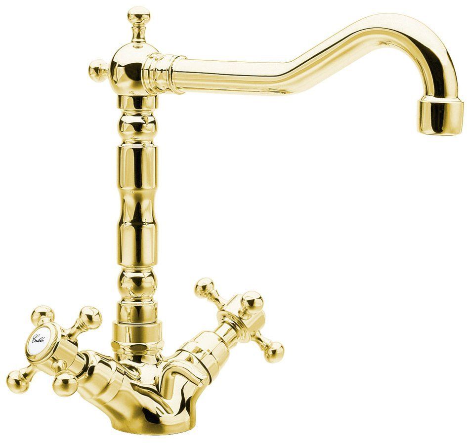 Sapho Antea bateria umywalkowa stojąca złoty połysk 3375