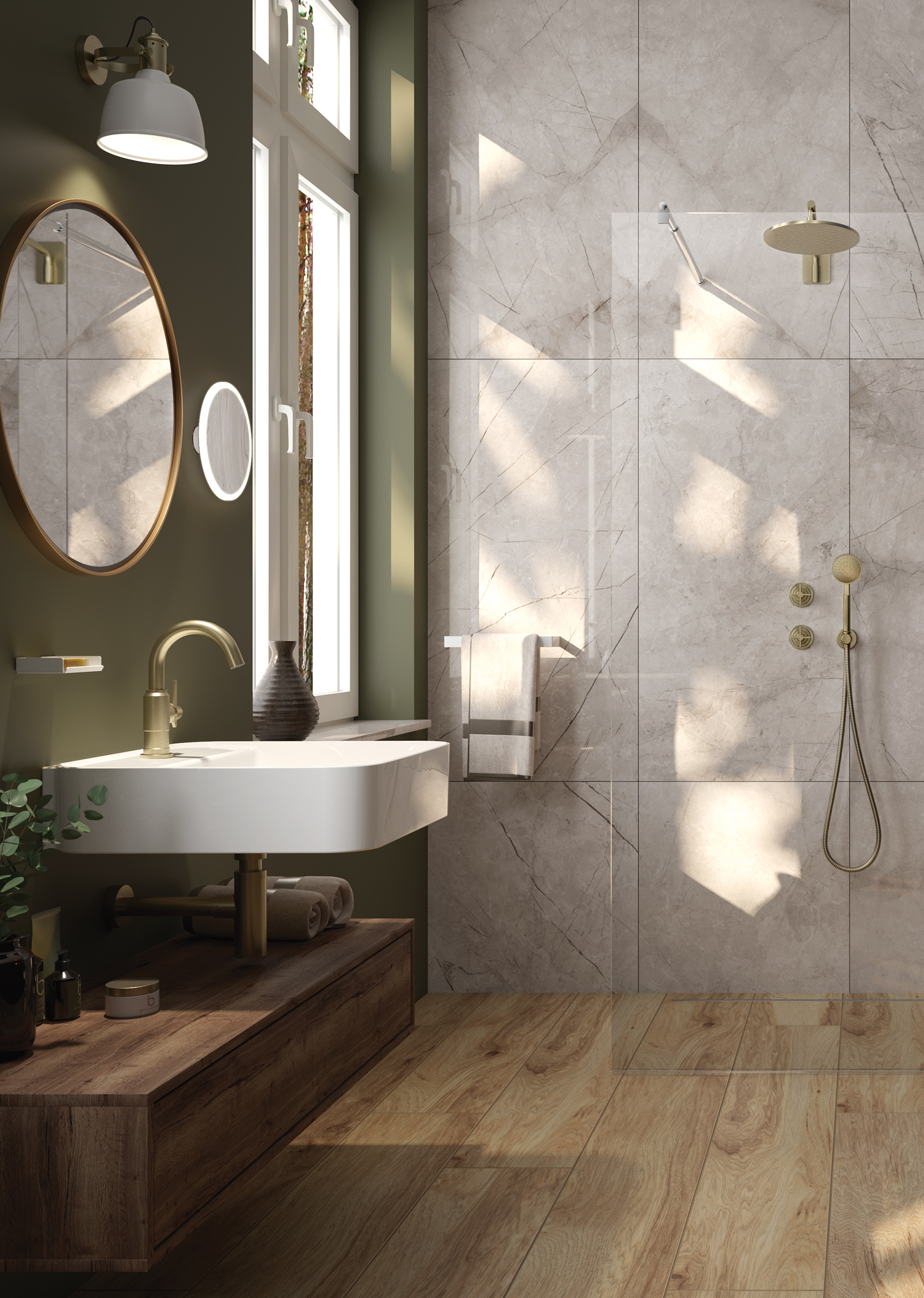 Deante Temisto bateria umywalkowa stojąca mosiądz BQT_M20M