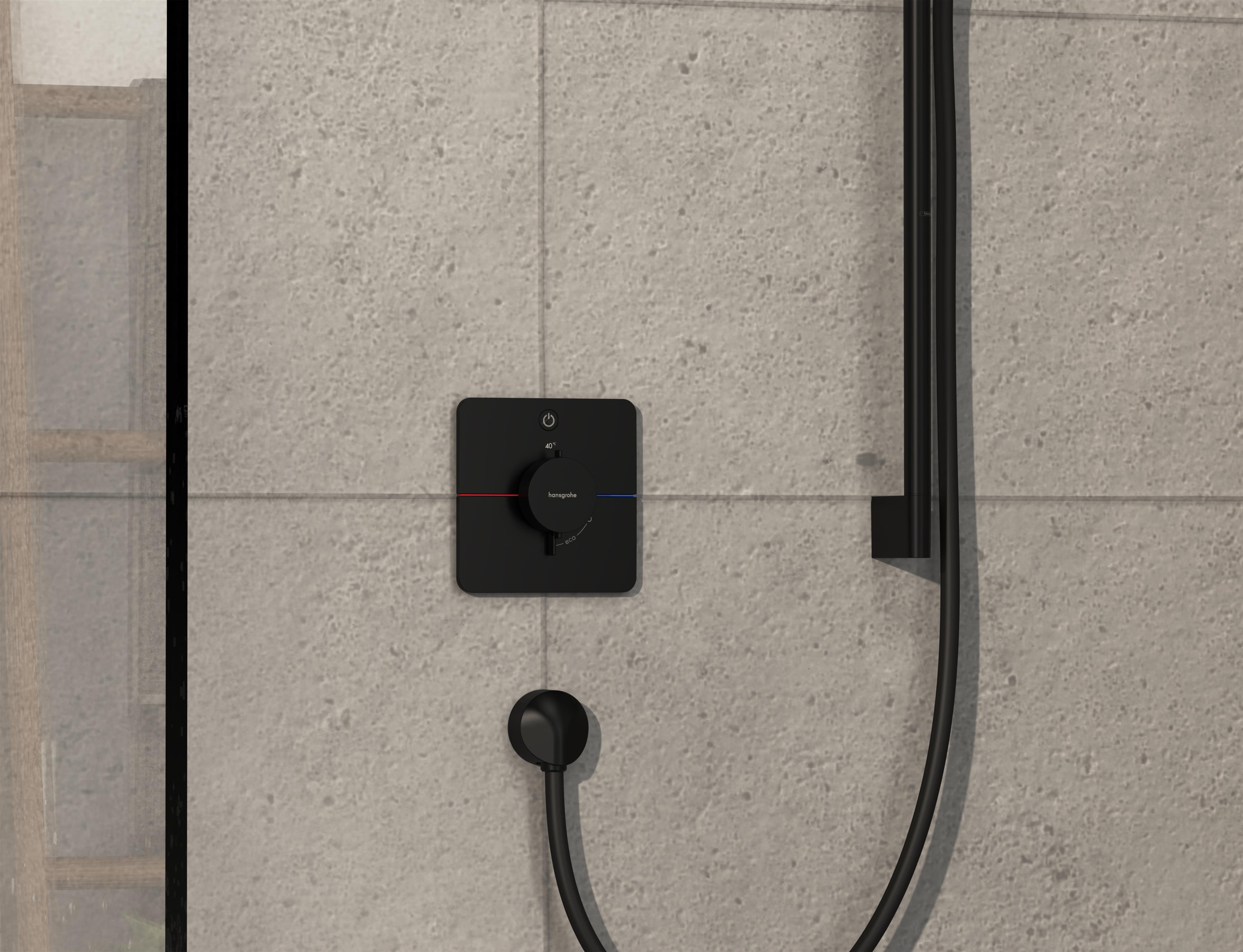 Hansgrohe ShowerSelect Comfort Q bateria prysznicowa podtynkowa termostatyczna czarny mat 15581670