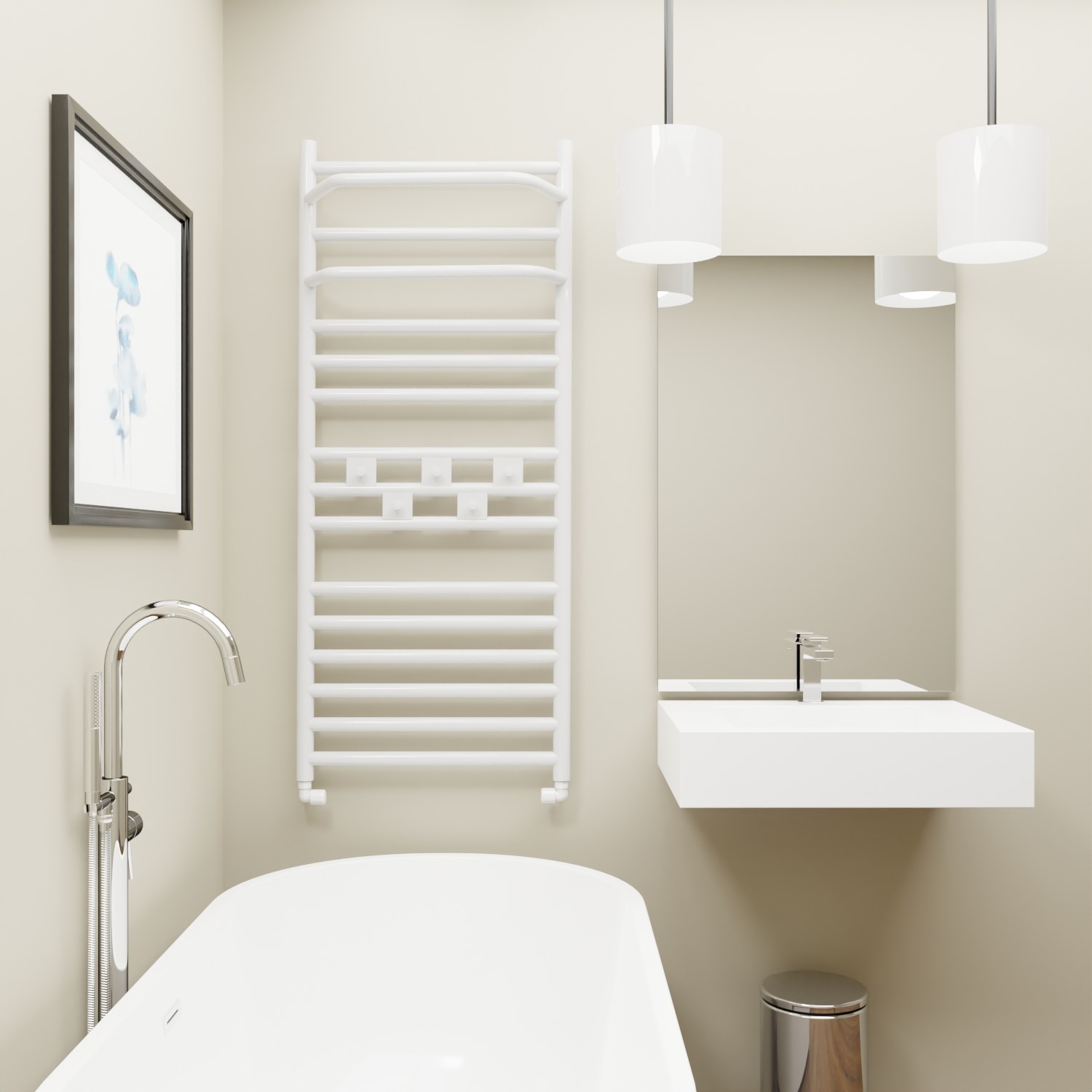 Imers Libra grzejnik łazienkowy drabinkowy 80x53 cm biały G0105308002