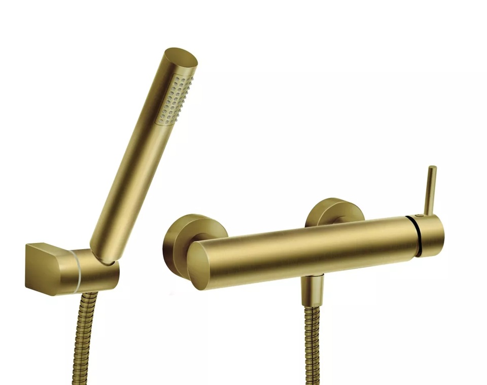 Ferro Ciriculus bateria prysznicowa ścienna złoty szczotkowany BCK77BG