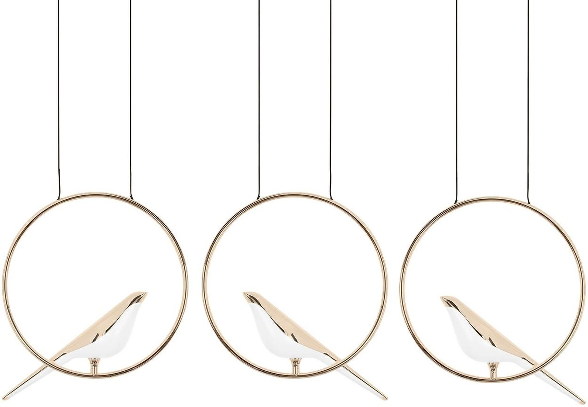 Moosee Bird lampa wisząca 3x24 W biała-złota MSE010100295