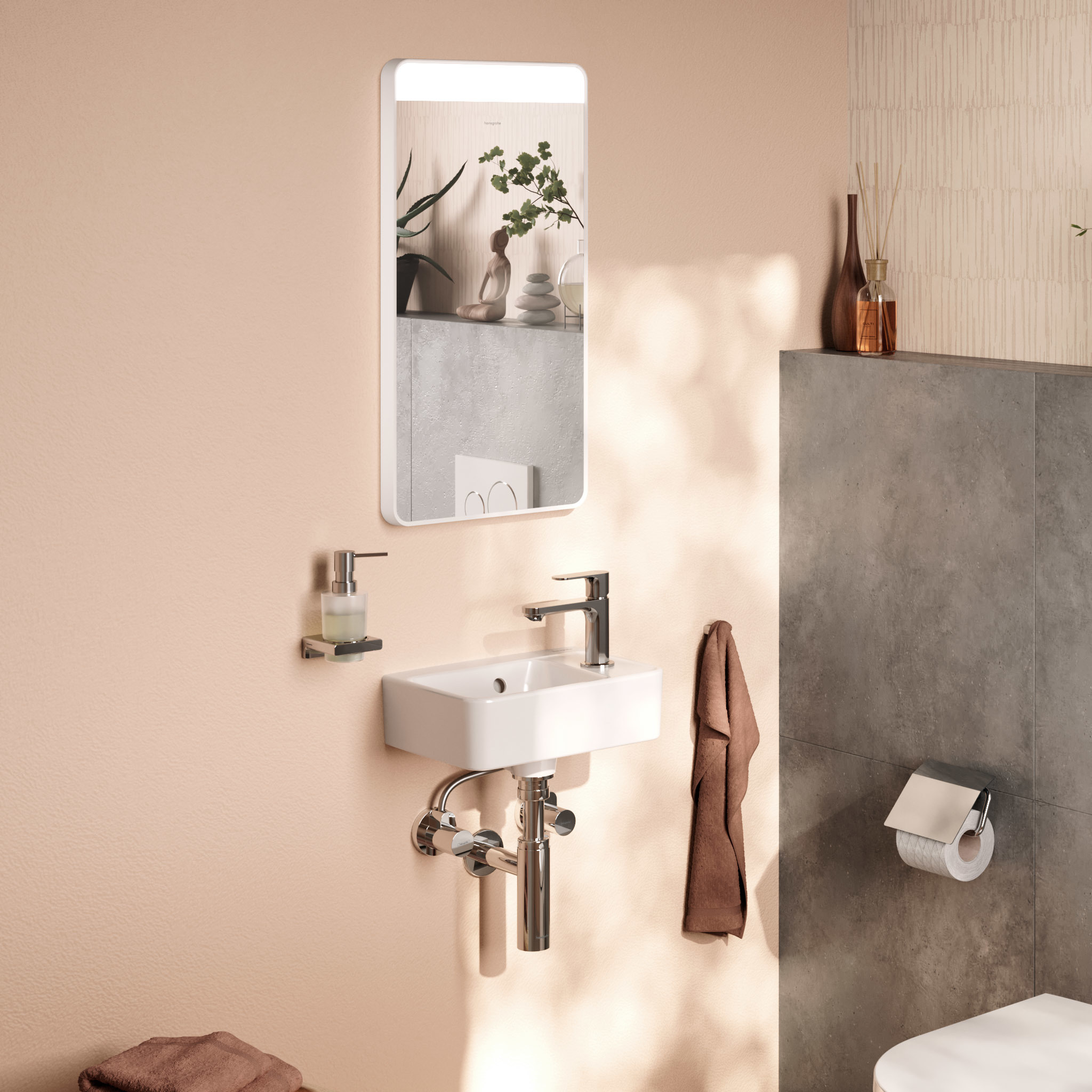 Hansgrohe Xarita Lite Q lustro 36x70 cm prostokątne z oświetleniem biały 54968700