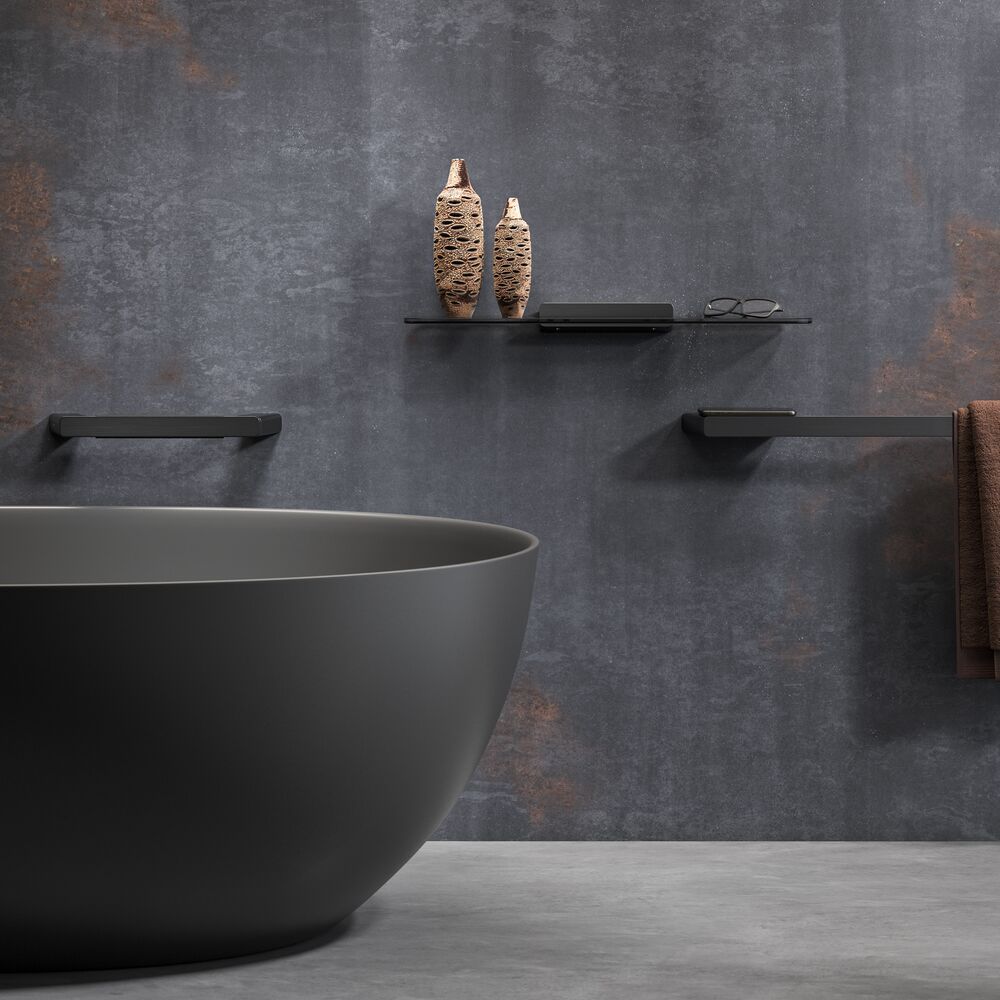 Geesa Shift uchwyt prysznicowy prosty 35 cm czarny metal szczotkowany 919906-09